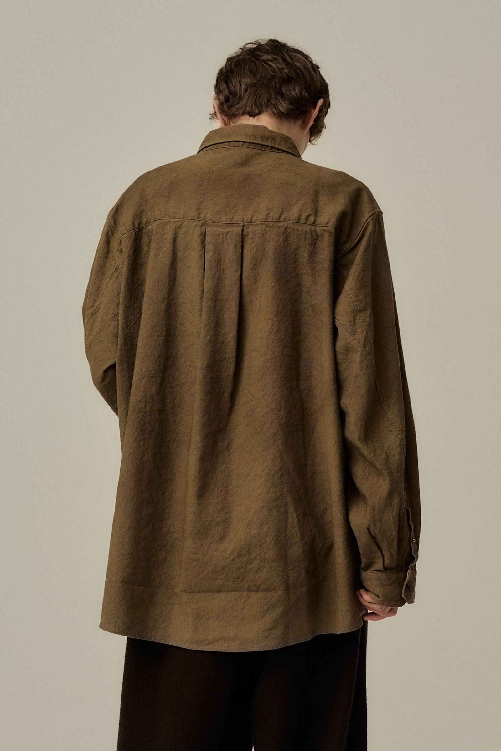 [ラスト1点] L/C NEP FLOWER EMBROIDERY OVER SHIRT | BROWN | オーバーシャツ