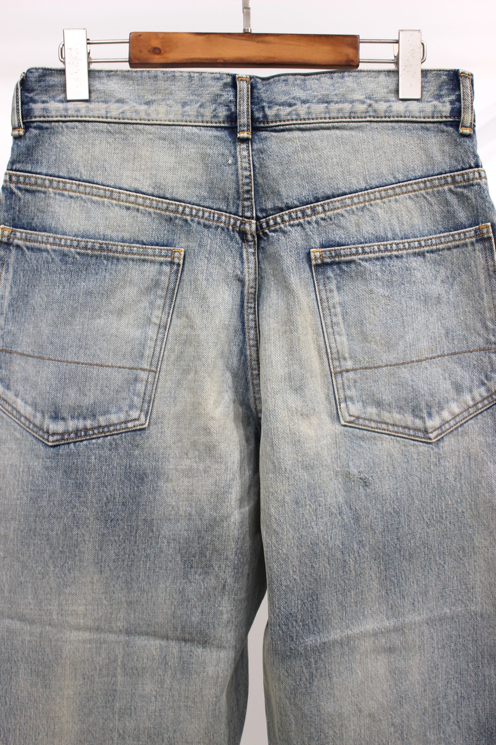 ANCELLM - AGING SELVEDGE TAPERED 5P DENIM PANTS | INDIGO