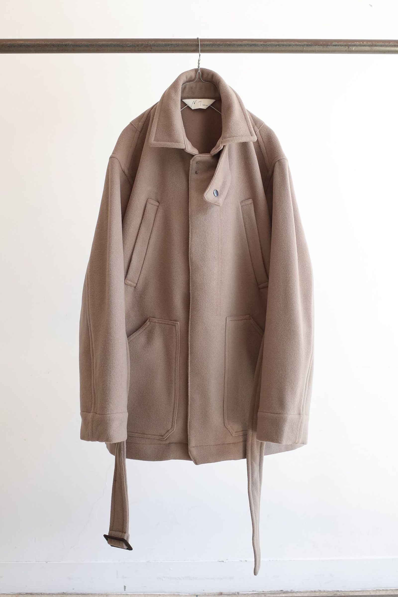 ANCELLM - MELTON HALF LENGTH JACKET/GREIGE | NapsNote