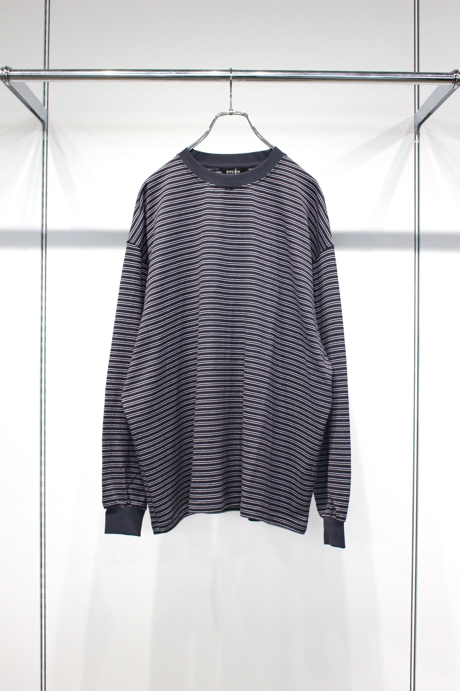 BORDER WIDE L/S T-SHIRT | CHARCOAL | カットソー
