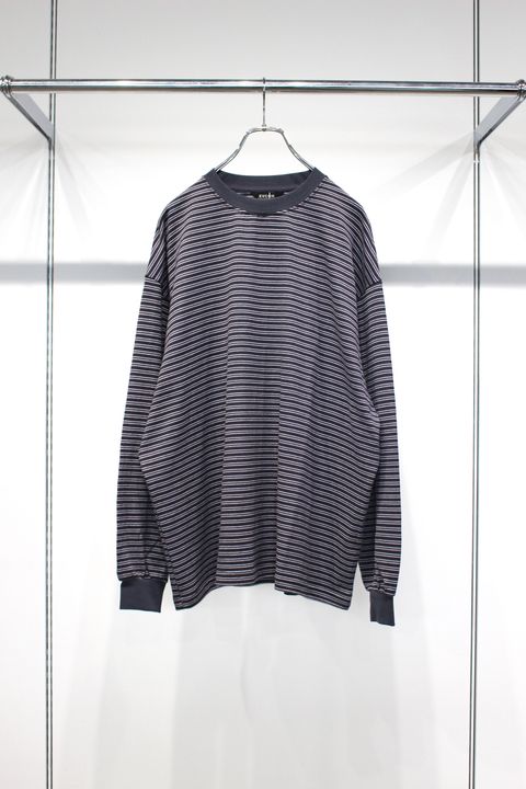 BORDER WIDE L/S T-SHIRT | CHARCOAL | カットソー