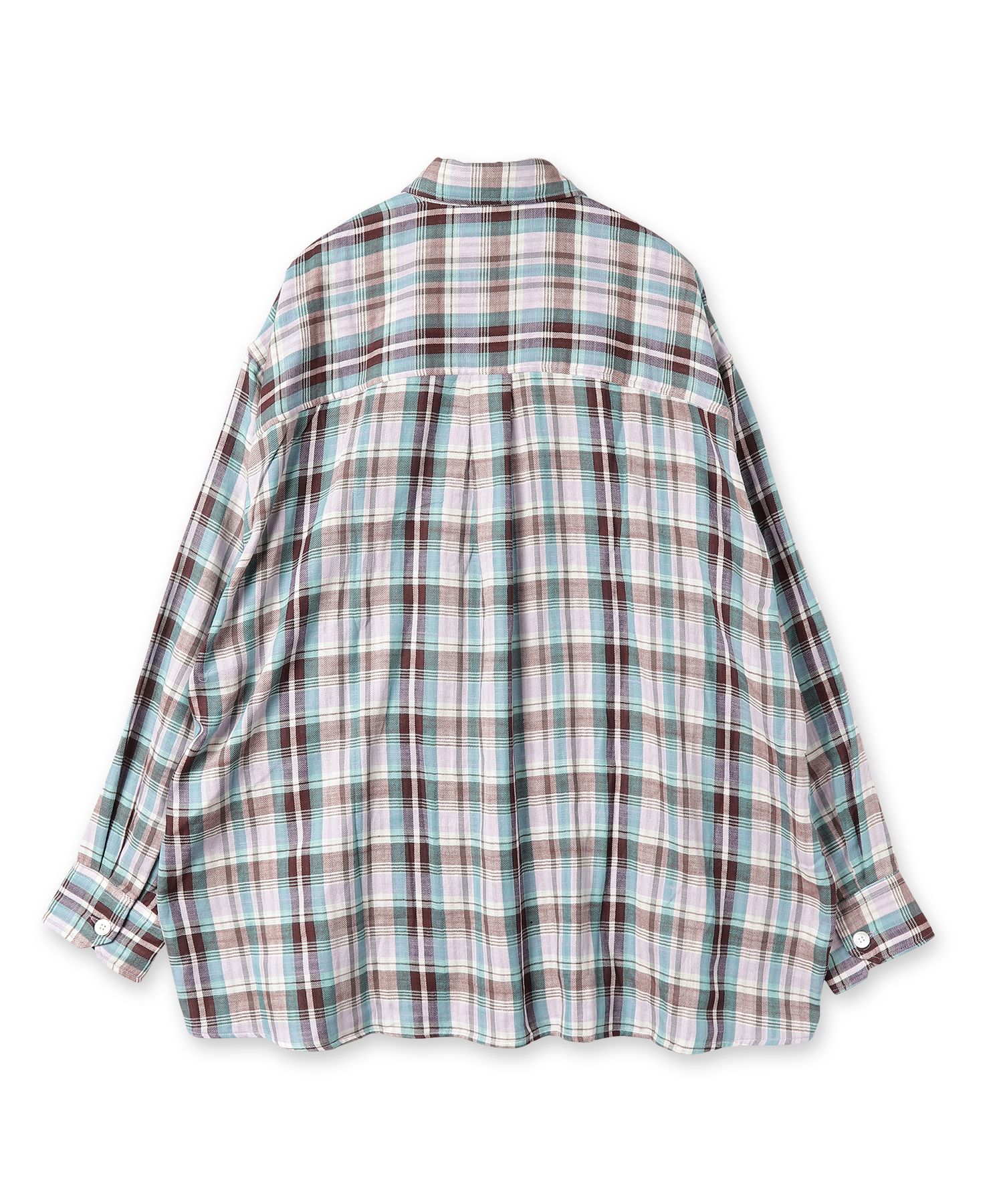 JieDa - CHECK OVERSIZED SHIRT L/S/チェックシャツ/ラベンダー | NapsNote