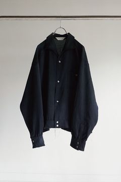 MELANGE SHORT CRASH SHIRT JACKET/NAVY