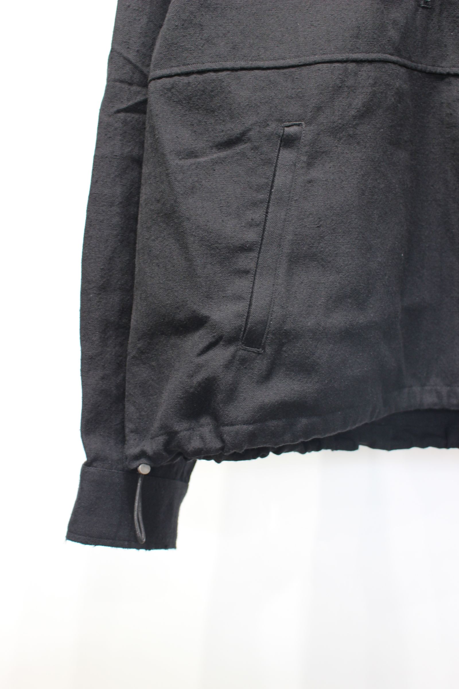WOOL HALF ZIP PULL OVER SHIRT | BLACK | ハーフジップ