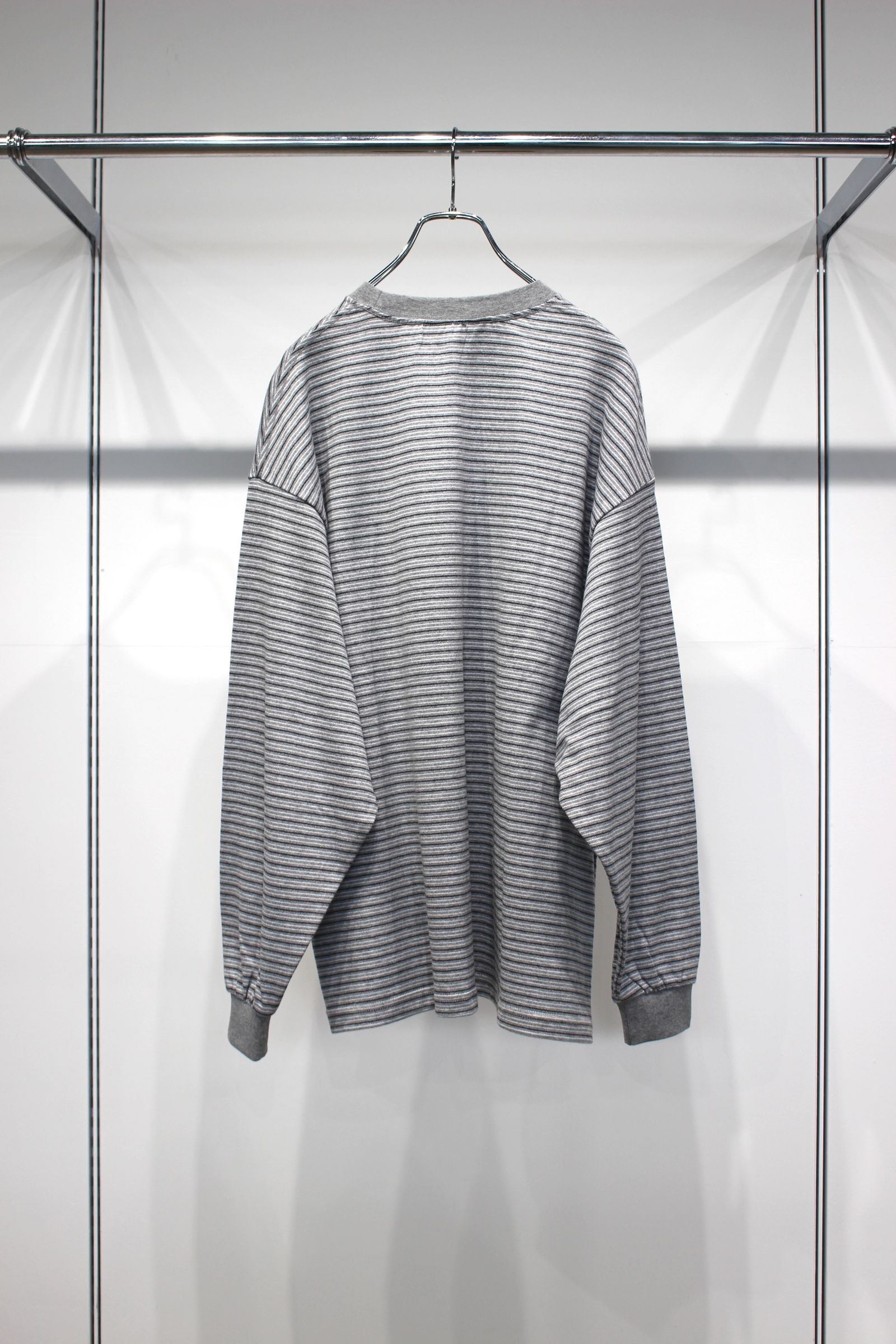 BORDER WIDE L/S T-SHIRT | GRAY | カットソー