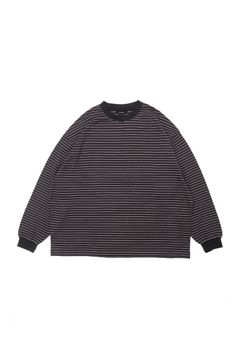 BORDER WIDE L/S T-SHIRT | CHARCOAL | カットソー
