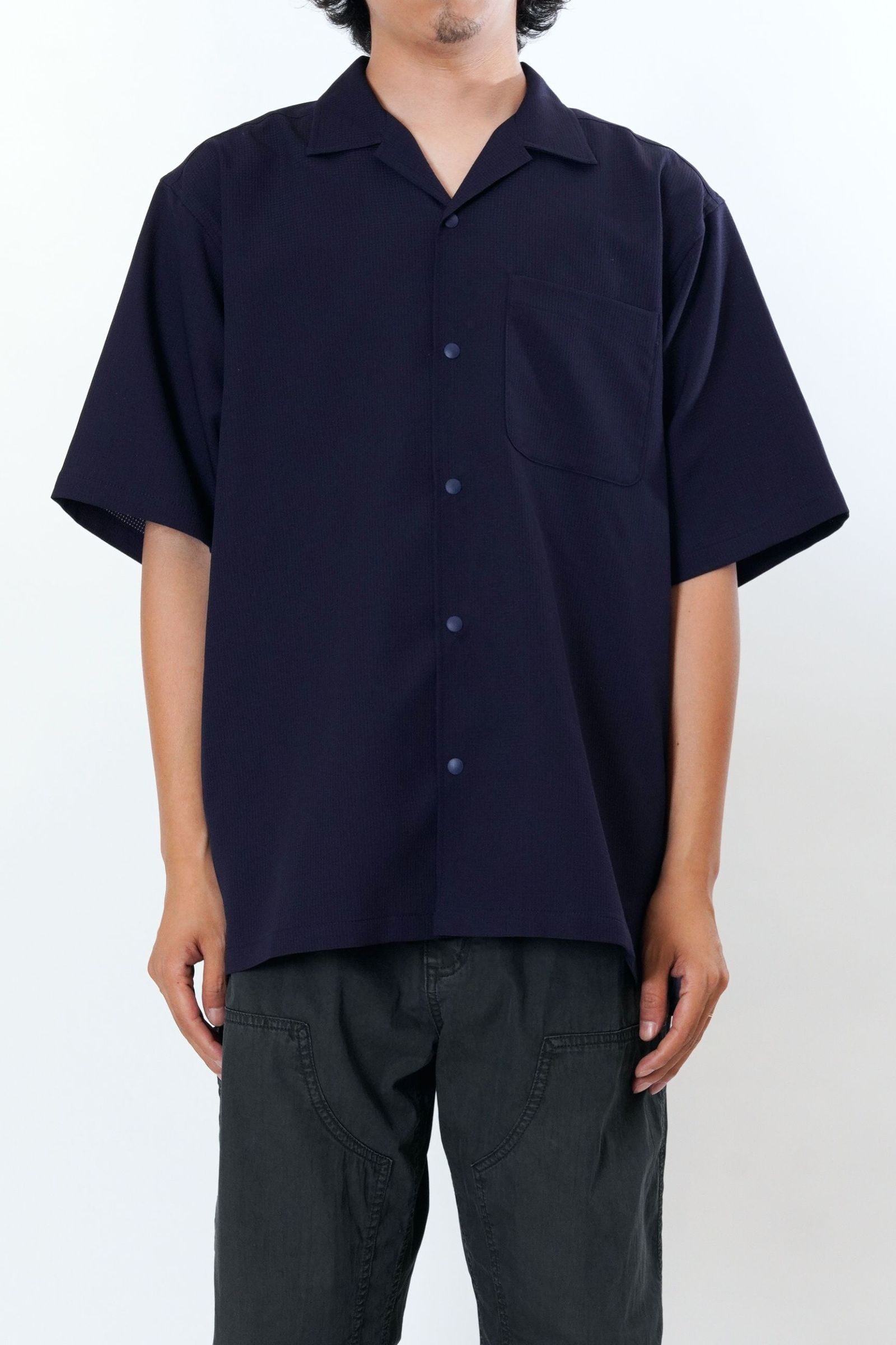 [ラスト1点] MESH S/S SHIRTS | NAVY | シャツ