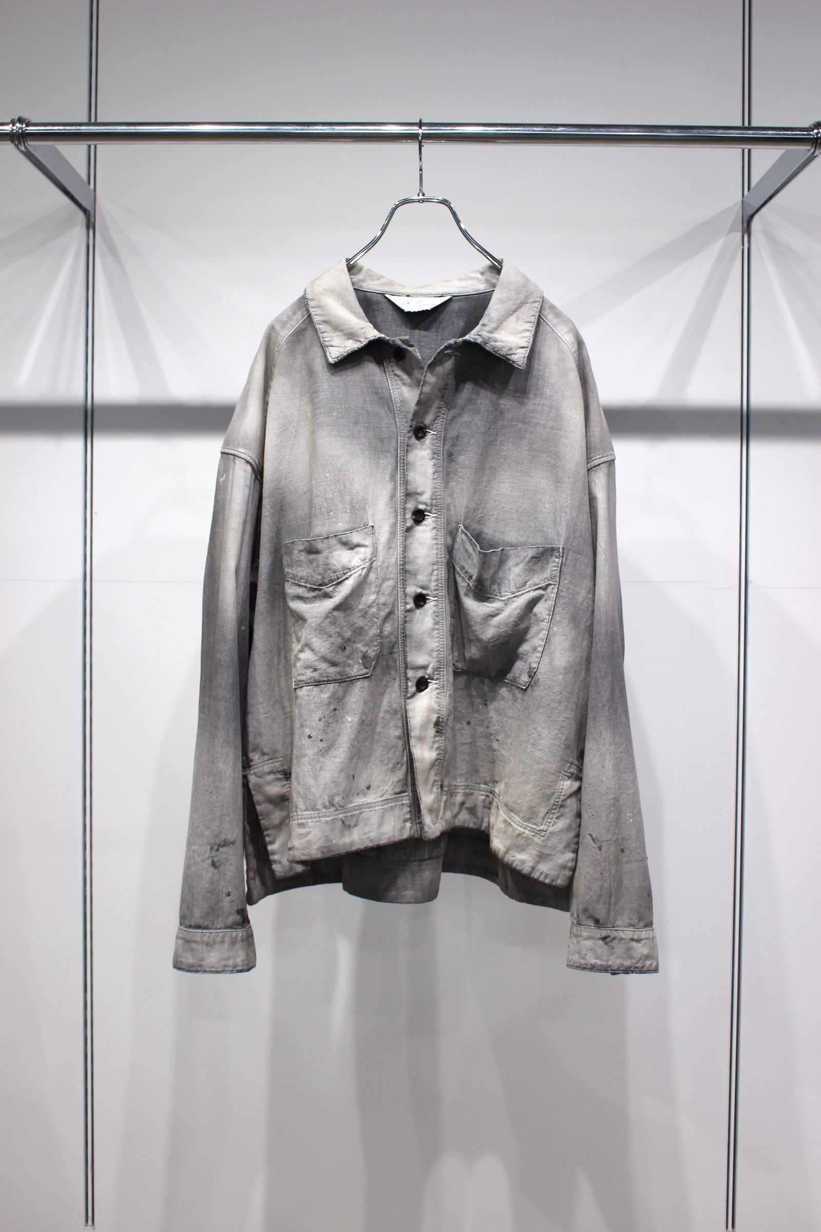 ancellm 22ss シャンブレージャケット ANCELLM - CHAMBRAY SHIRT JACKET | BLACK | シャンブレーシャツ