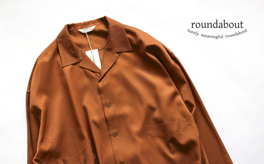 Last 1!【roundabout/ラウンダバウト】ワイドなシルエットのオープンカラーシャツがラストです！