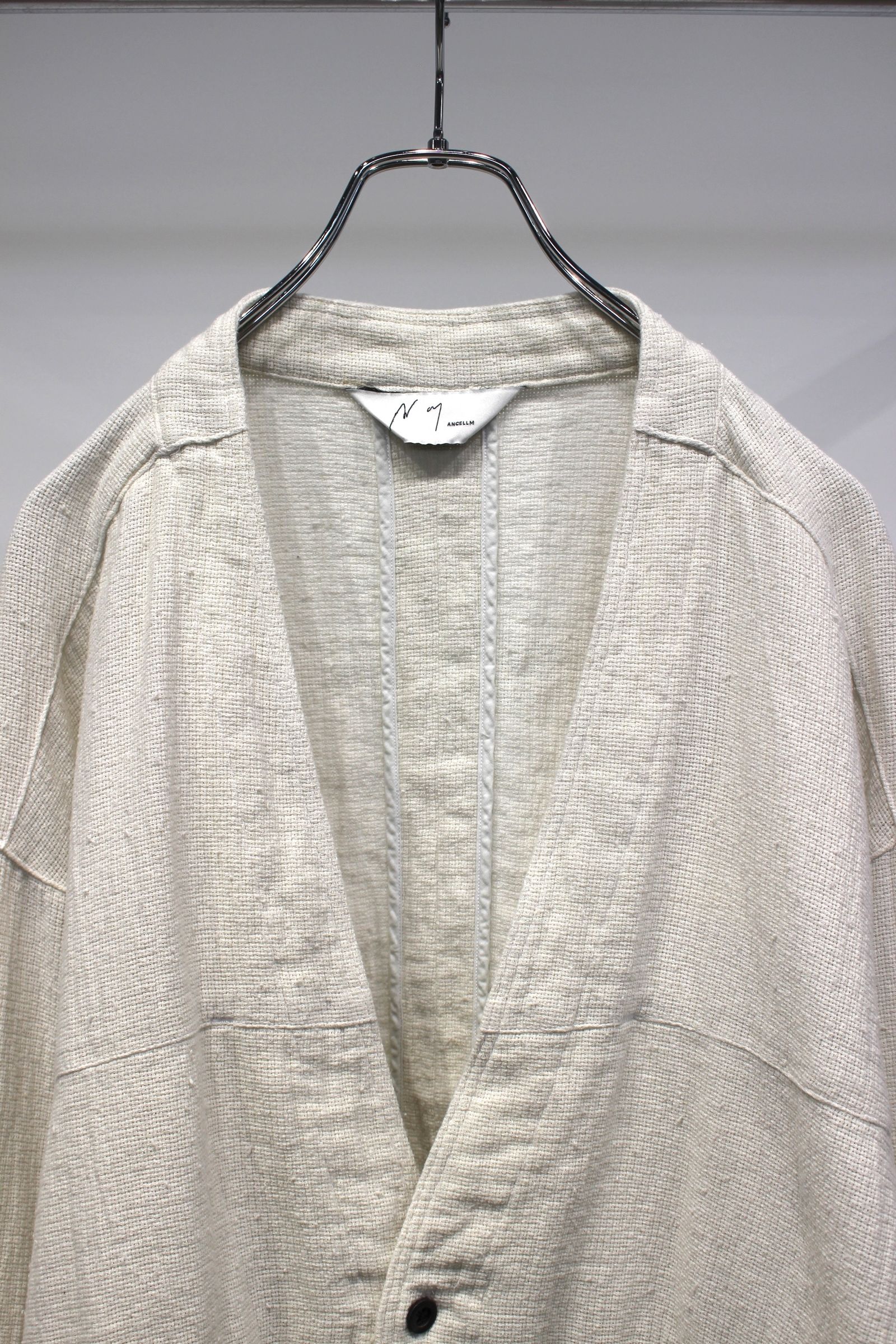ANCELLM - [ラスト1点] PANAMA COLLAR LESS SHIRT JACKET