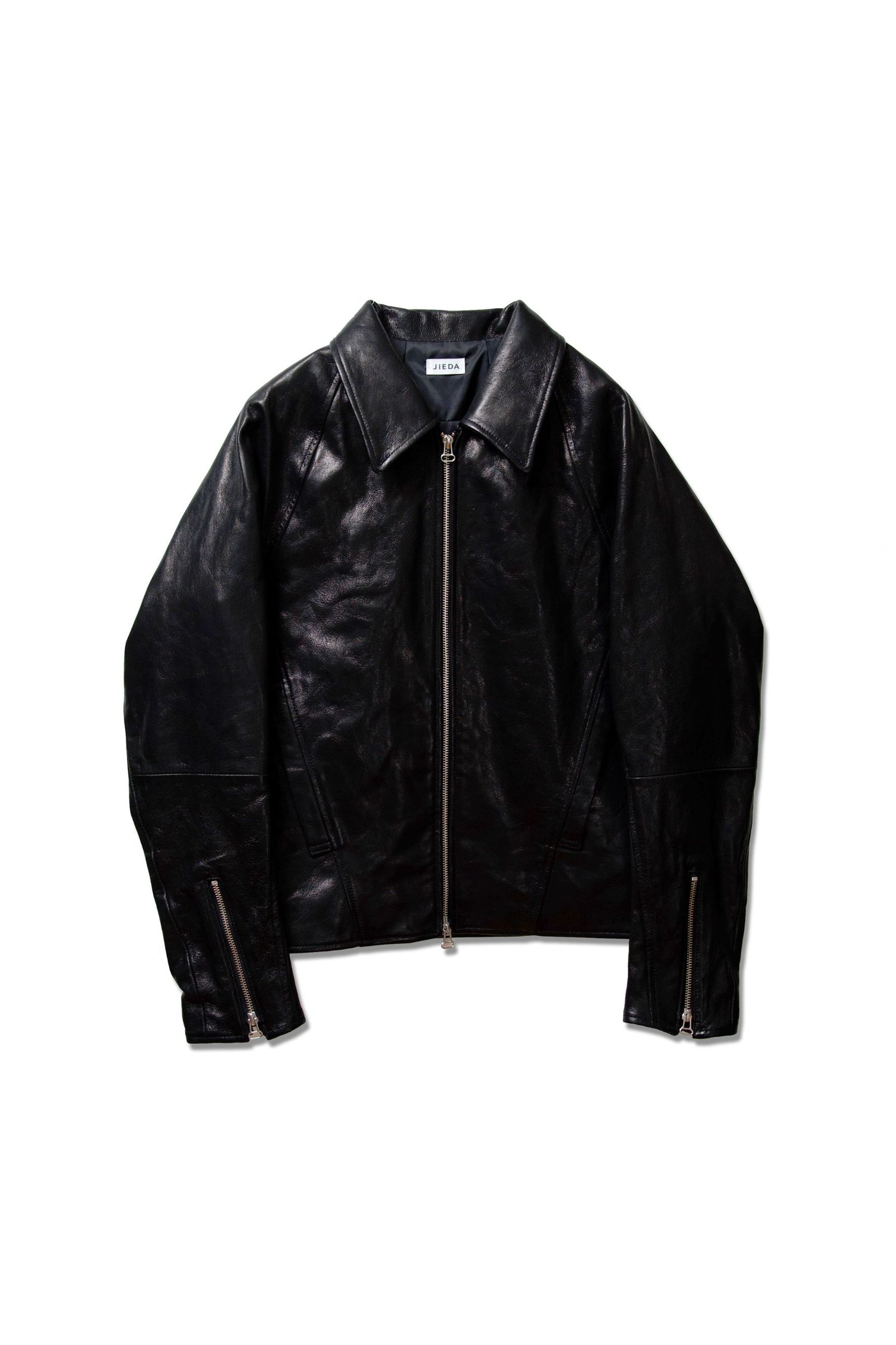 DRAPING LEATHER JACKET | BLACK | レザージャケット