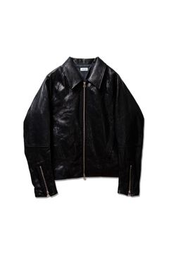 DRAPING LEATHER JACKET | BLACK | レザージャケット