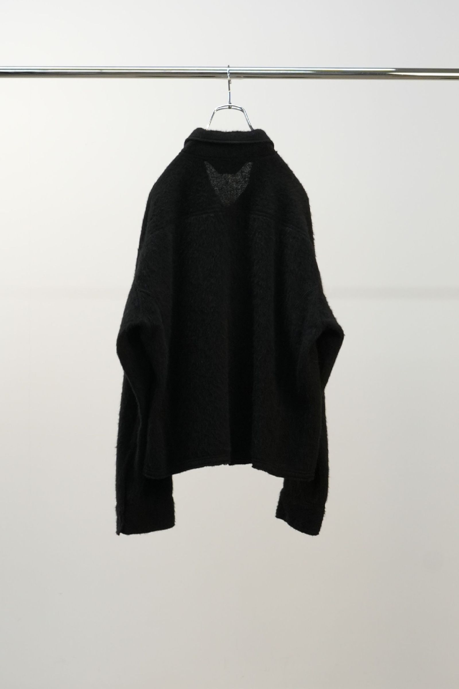 SHAGGY ZIP UP SHIRT | BLACK | ジップアップシャツ