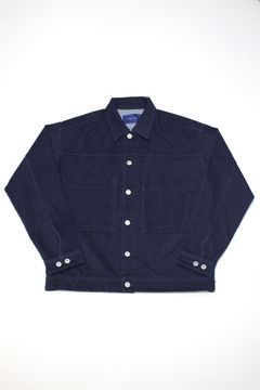 INDIGO TRUCKER JACKET “ONE WASHED”/ニットデニムジャケット
