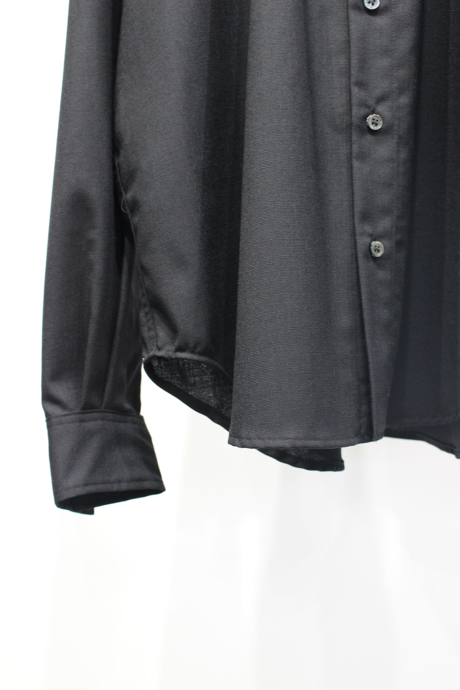 WOOL CALM SKIN WIDE SHIRT : CUT-OFF | BLACK | シャツ