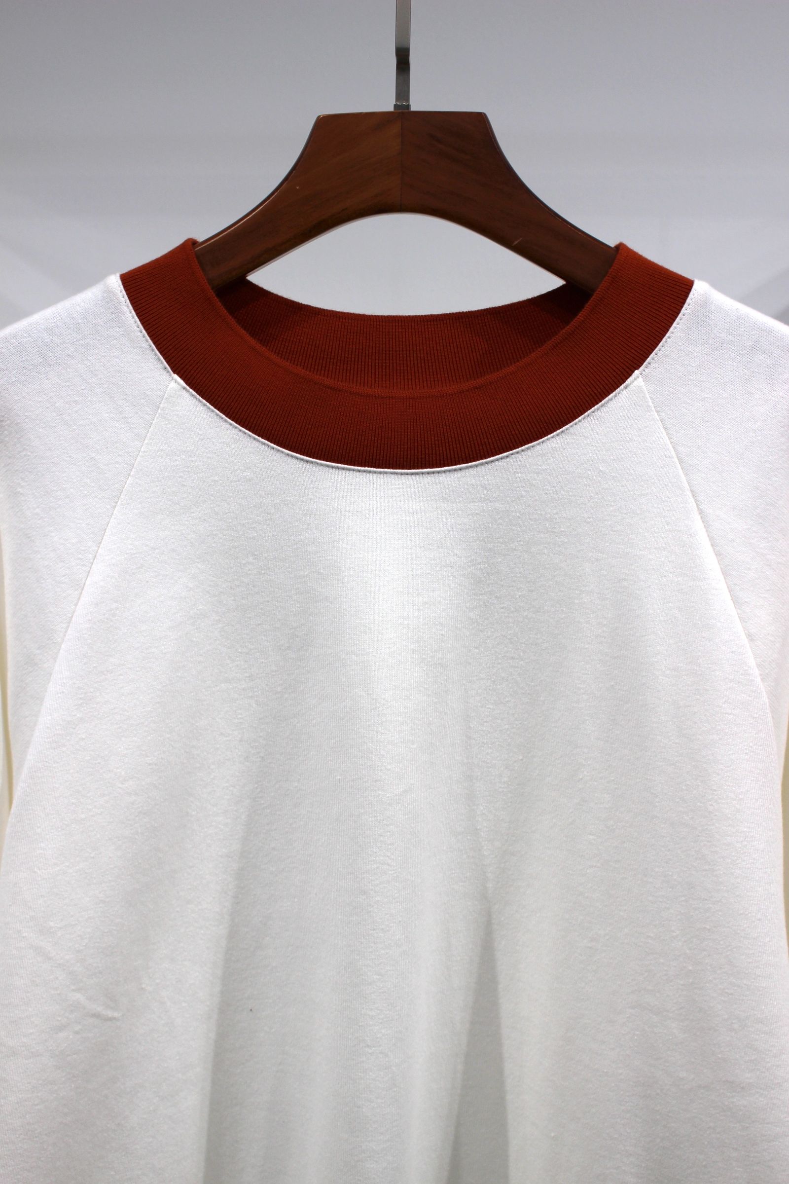 TIGHT-SLITCHED KNITTED FABRIC RINGER L/S TEE/ORANGE