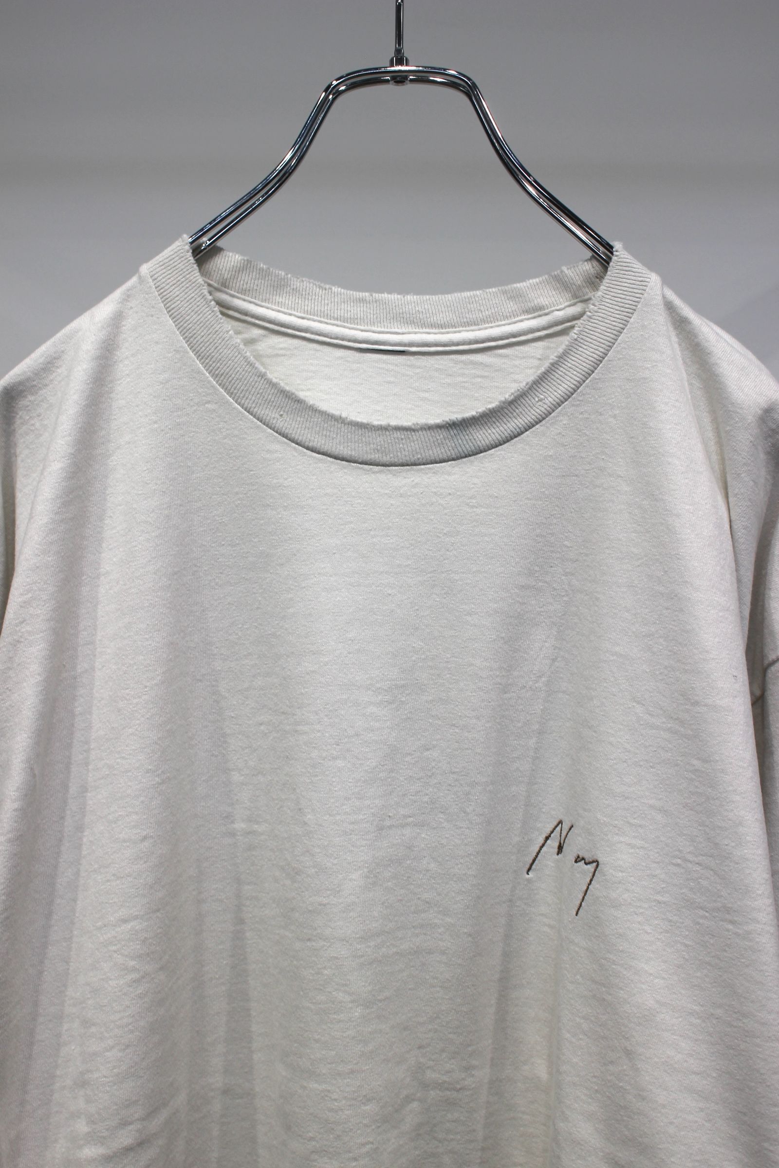 [ラスト1点] EMBROIDERY DYED LS T-SHIRT | WHITE | カットソー