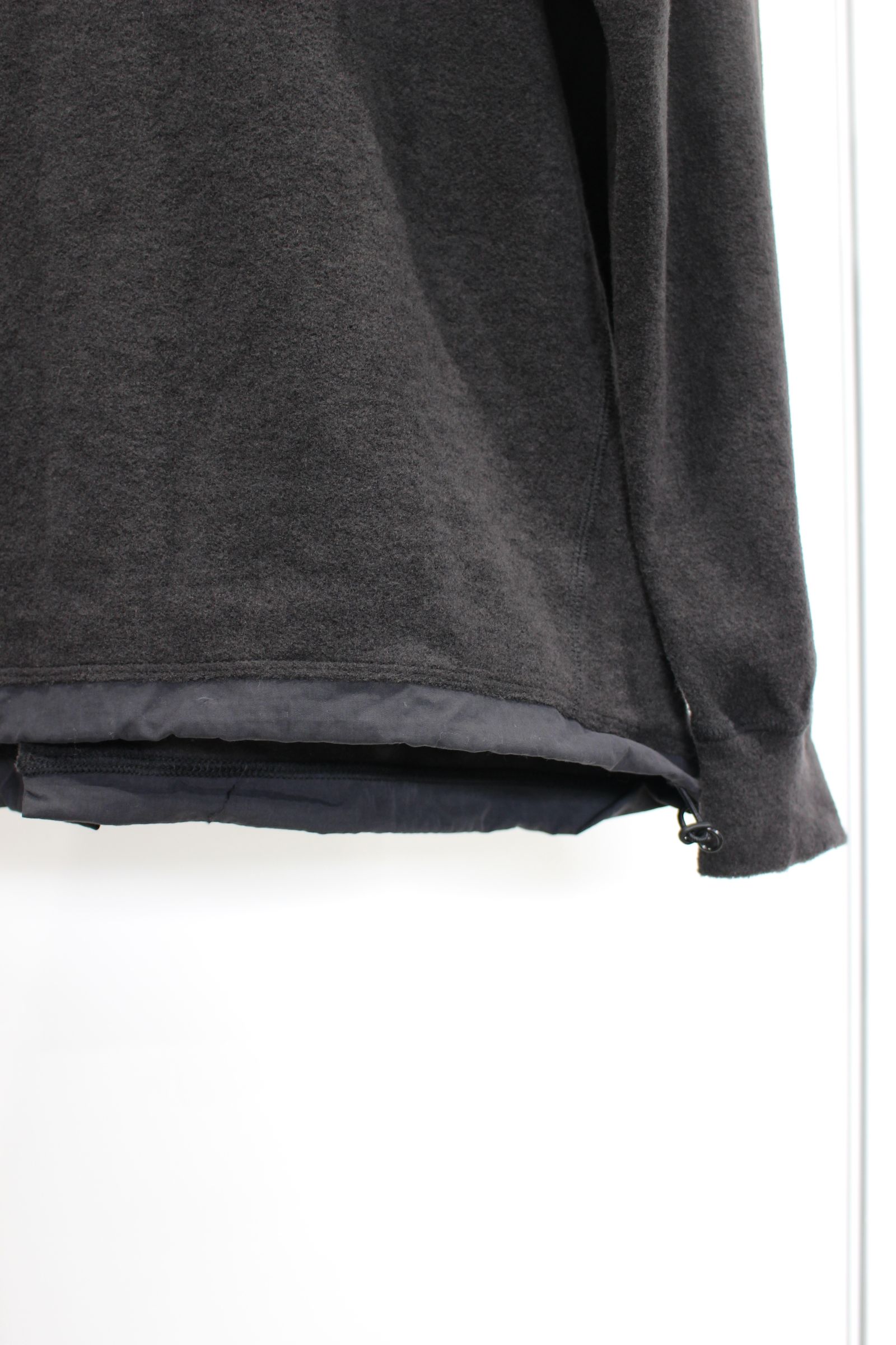 WOOL FLEECE CARDIGAN/GUNMETAL