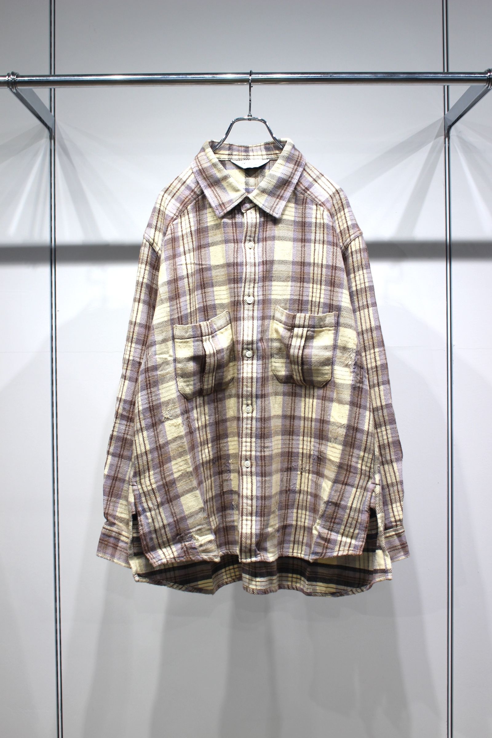 NEL CHECK OVER WORK SHIRT | IVORY | ネルシャツ