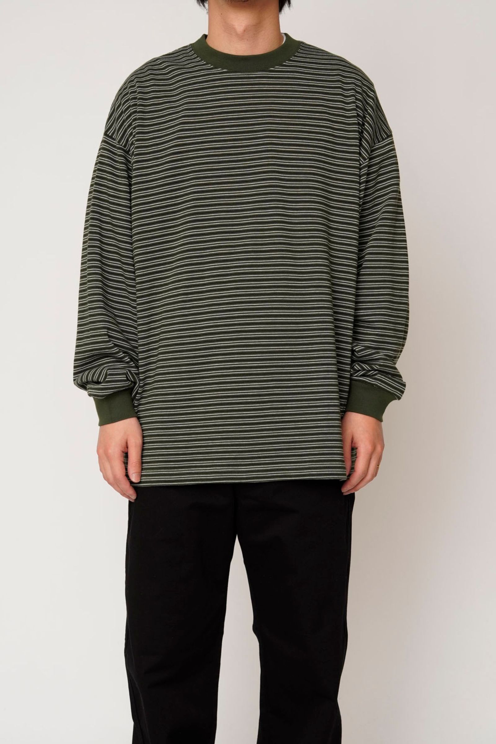 BORDER WIDE L/S T-SHIRT | GREEN | カットソー