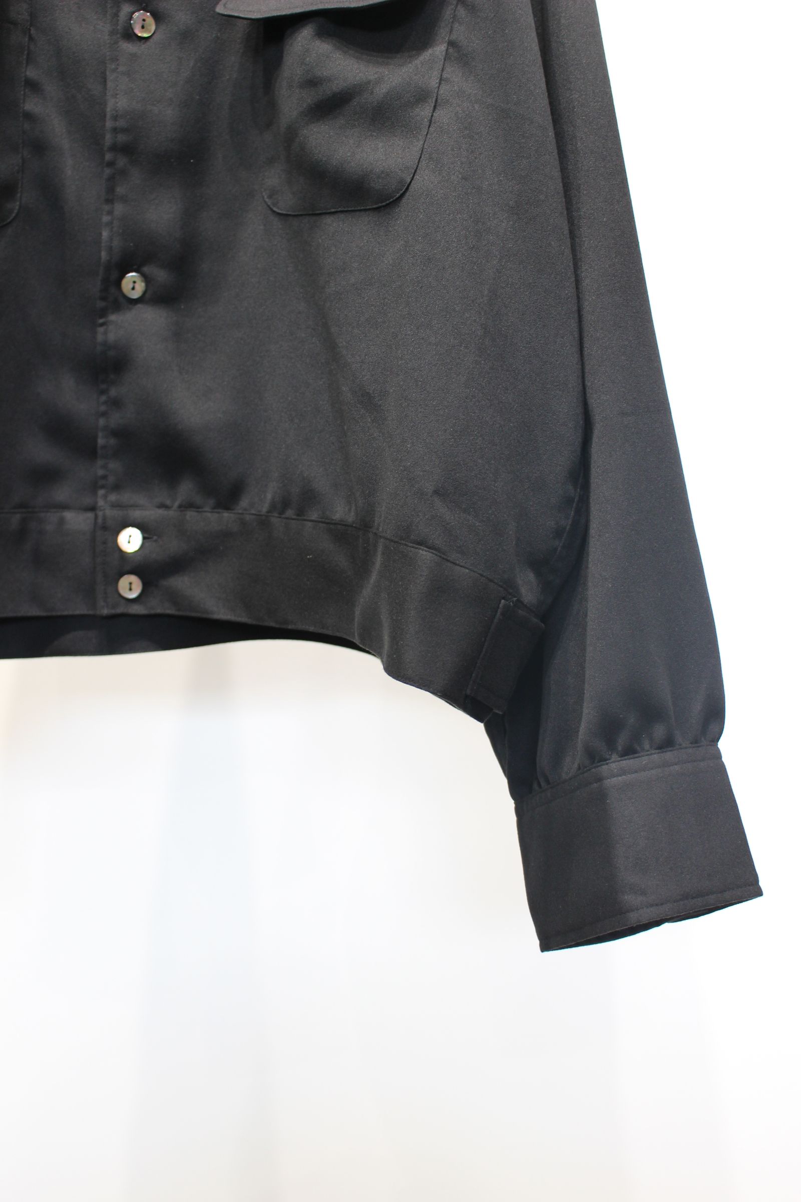 VEGAN SUEDE OPEN COLLAR SHIRT | BLACK | シャツジャケット