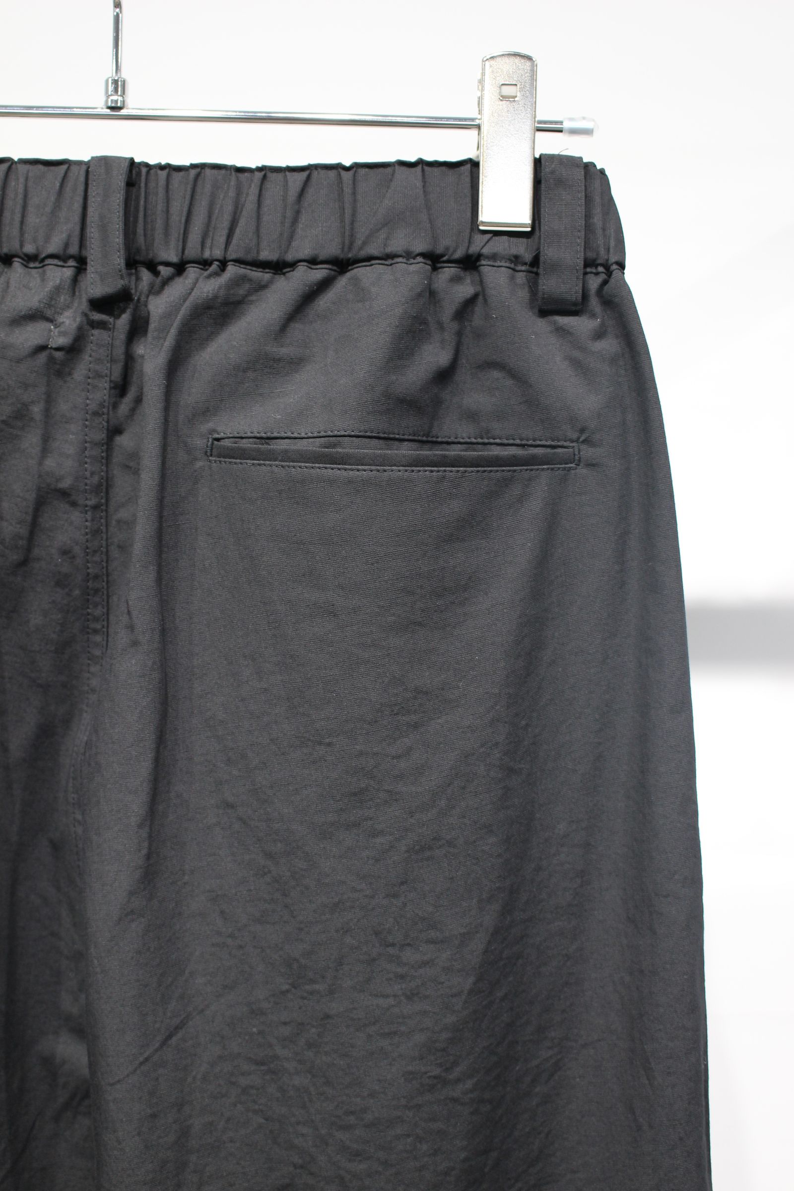 ORGANIC COTTON/LINEN CENTER SEAM PANTS | BLACK | イージーパンツ
