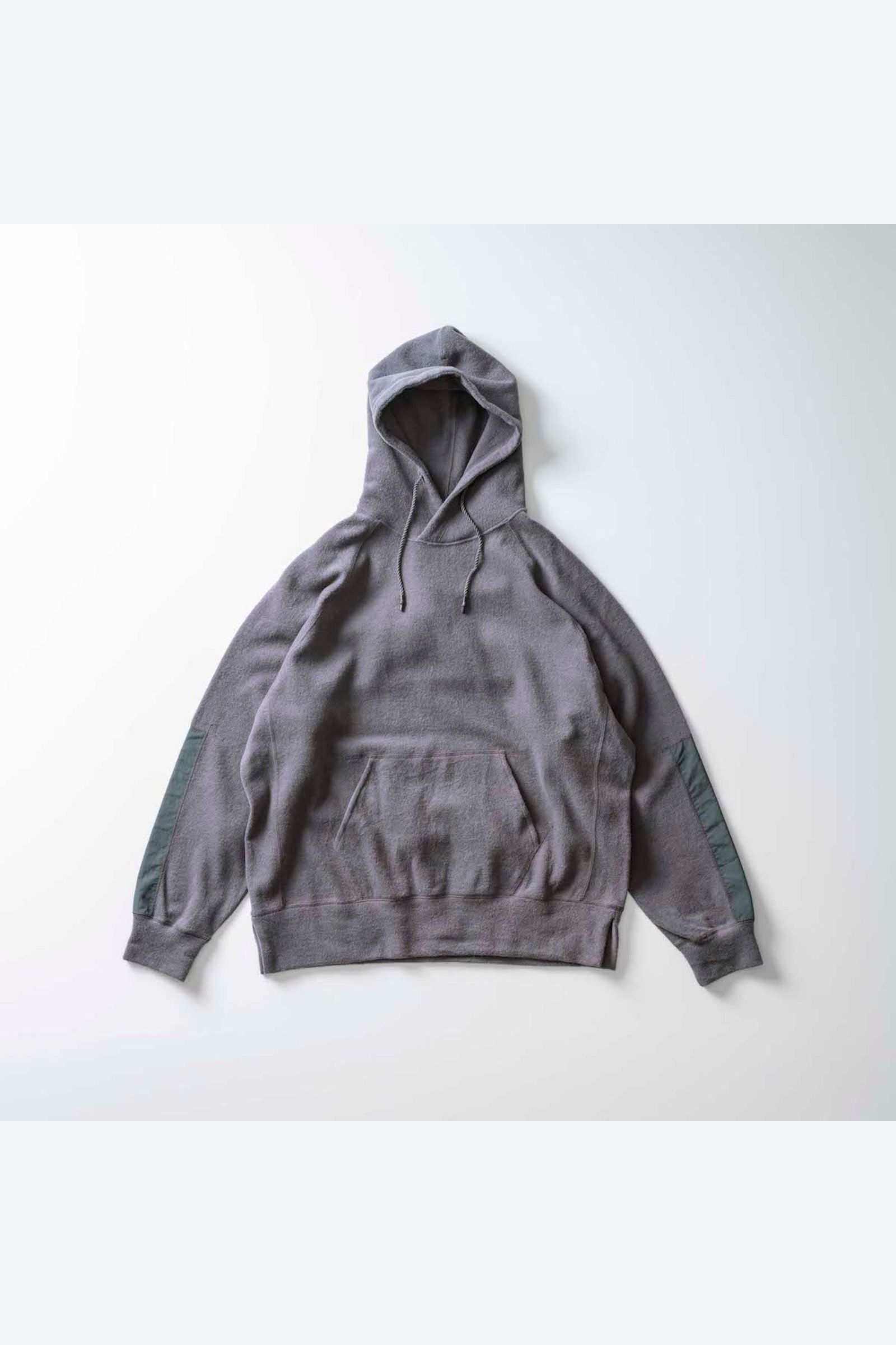 WOOL FLEECE HOODIE/MID GRAY