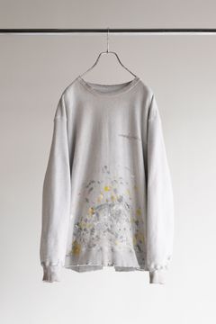 HAND PAINTING SWEAT SHIRT/ASH GRAY