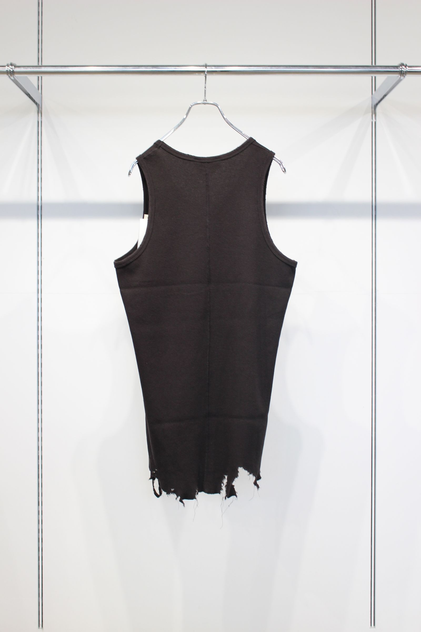 [ラスト1点] DAMAGE WAFFLE TANK | D.BROWN | タンクトップ