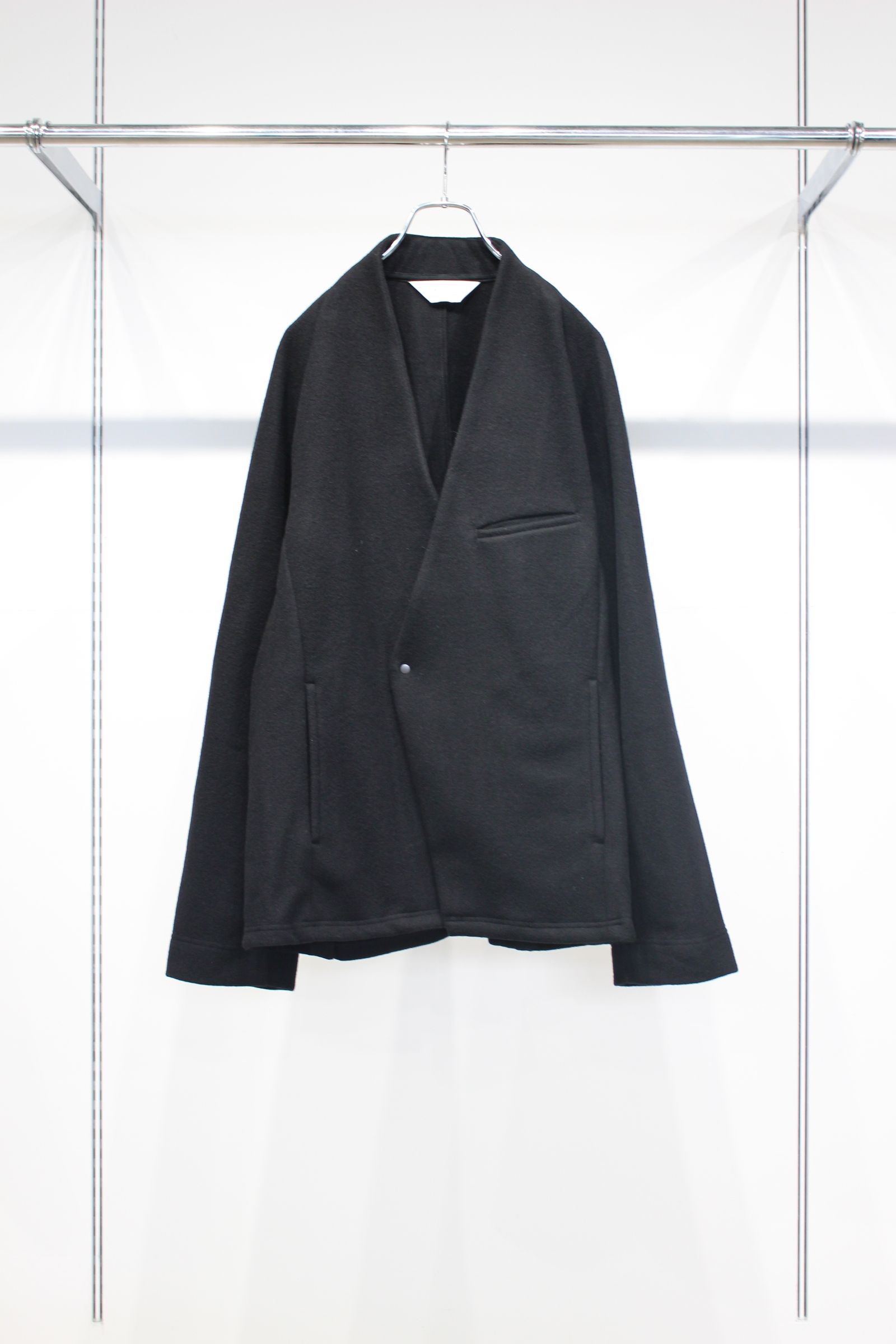 W/CA NO COLLAR DOUBLE JACKET | BLACK | ノーカラージャケット