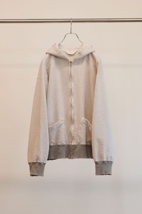 ZIPUP HOODIE | HEATHER WHITE | ジップアップフーディー