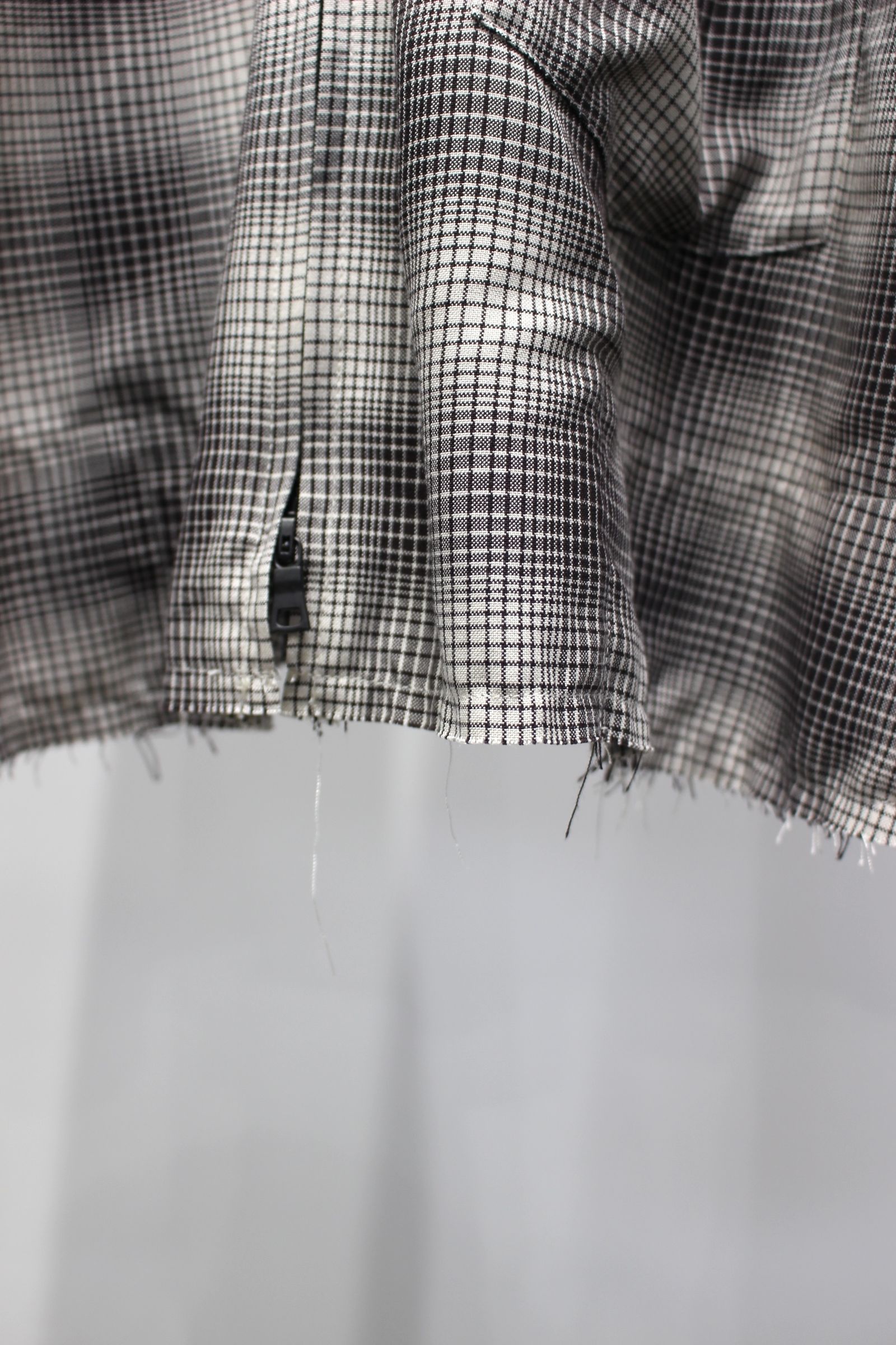OMBRECHECK SHORT ZIPUP SHIRT | BROWN | ジップアップシャツ