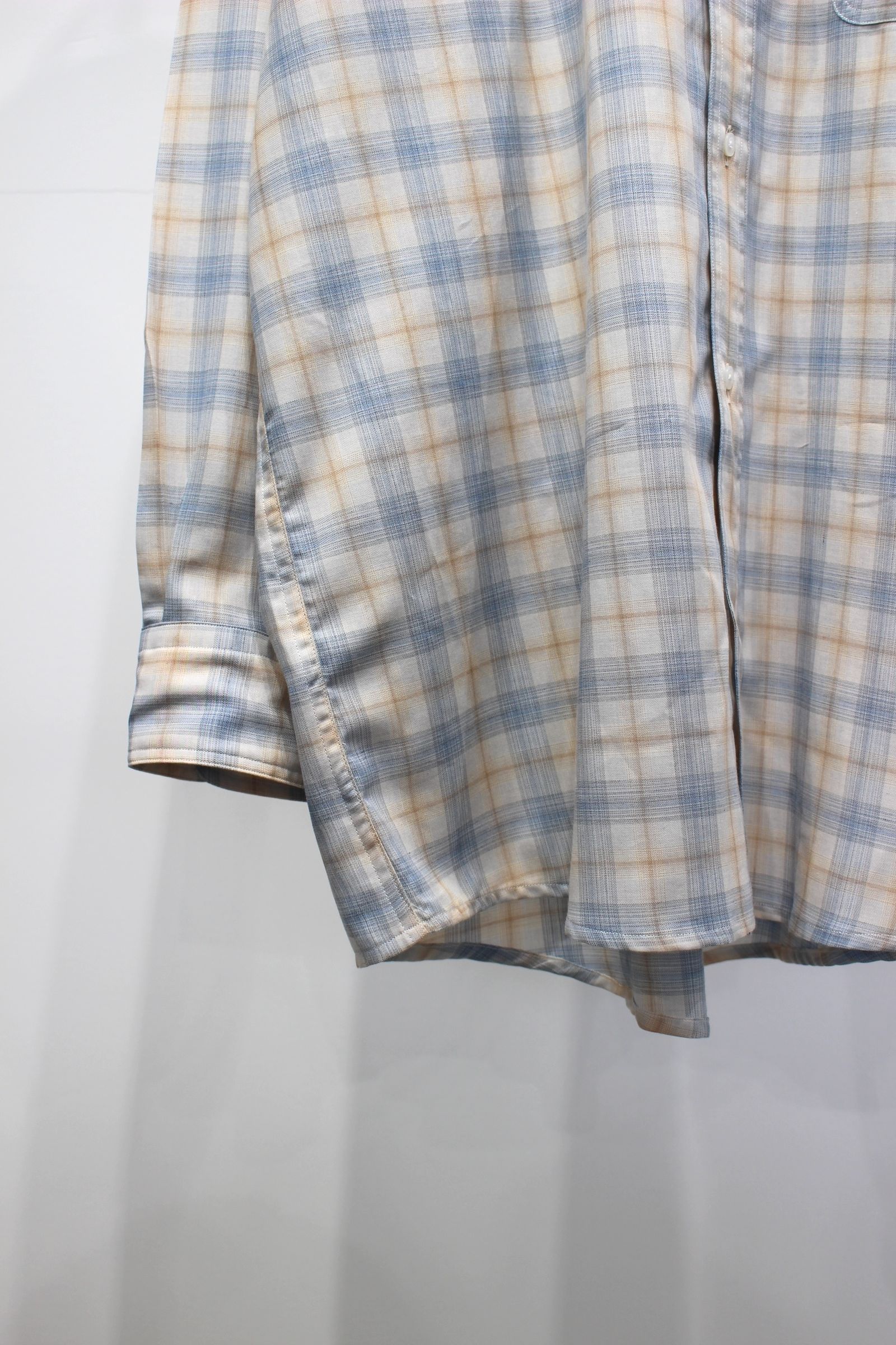 [ラスト1点] SUPIMA WOOL CHECK 90s FIT BUTTON DOWN SHIRT | BLUE CHECK | チェックシャツ