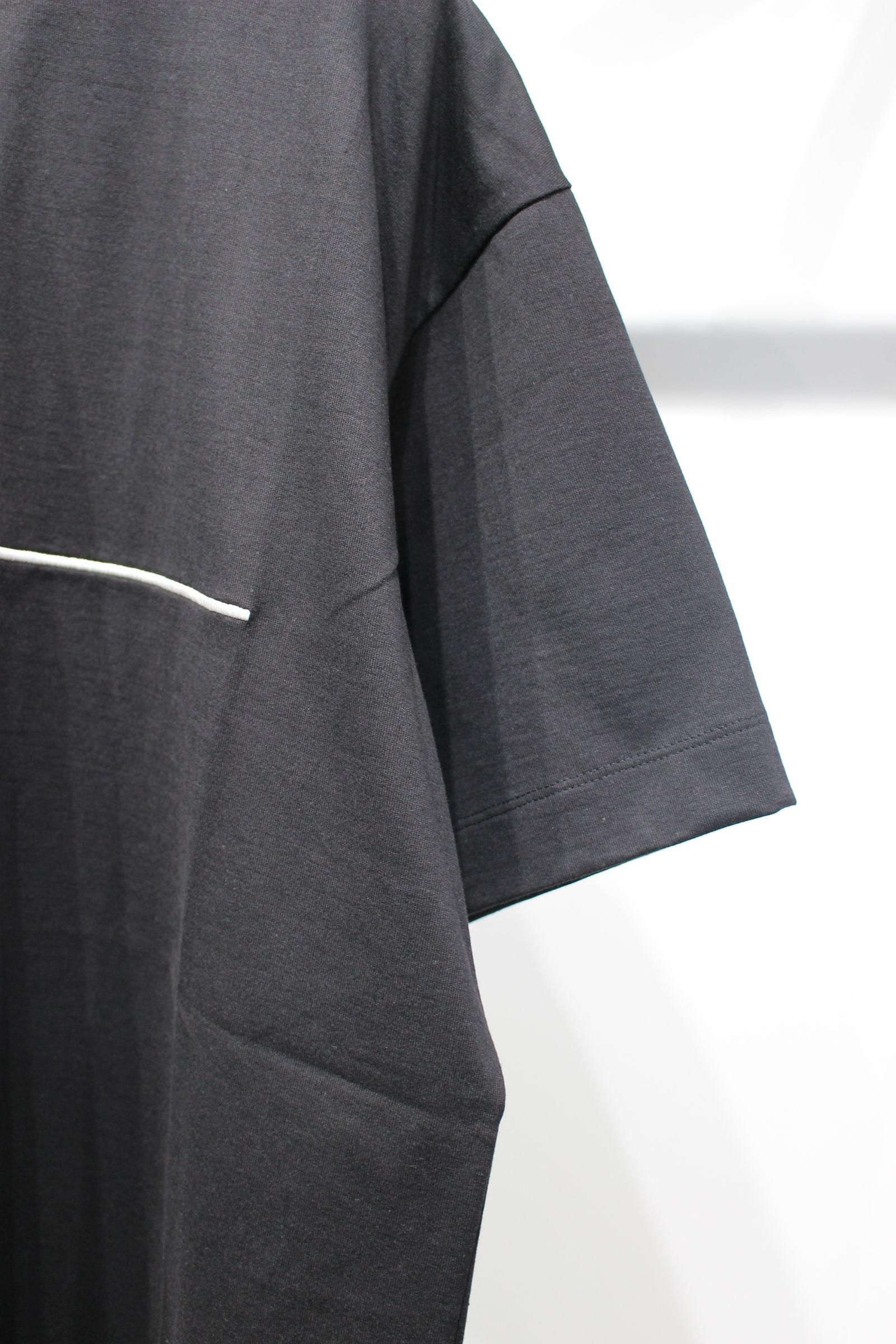 [ラスト1点] MERCERIZATION JERSEY EMBROIDERY T-SHIRT | BLACK | Line | カットソー