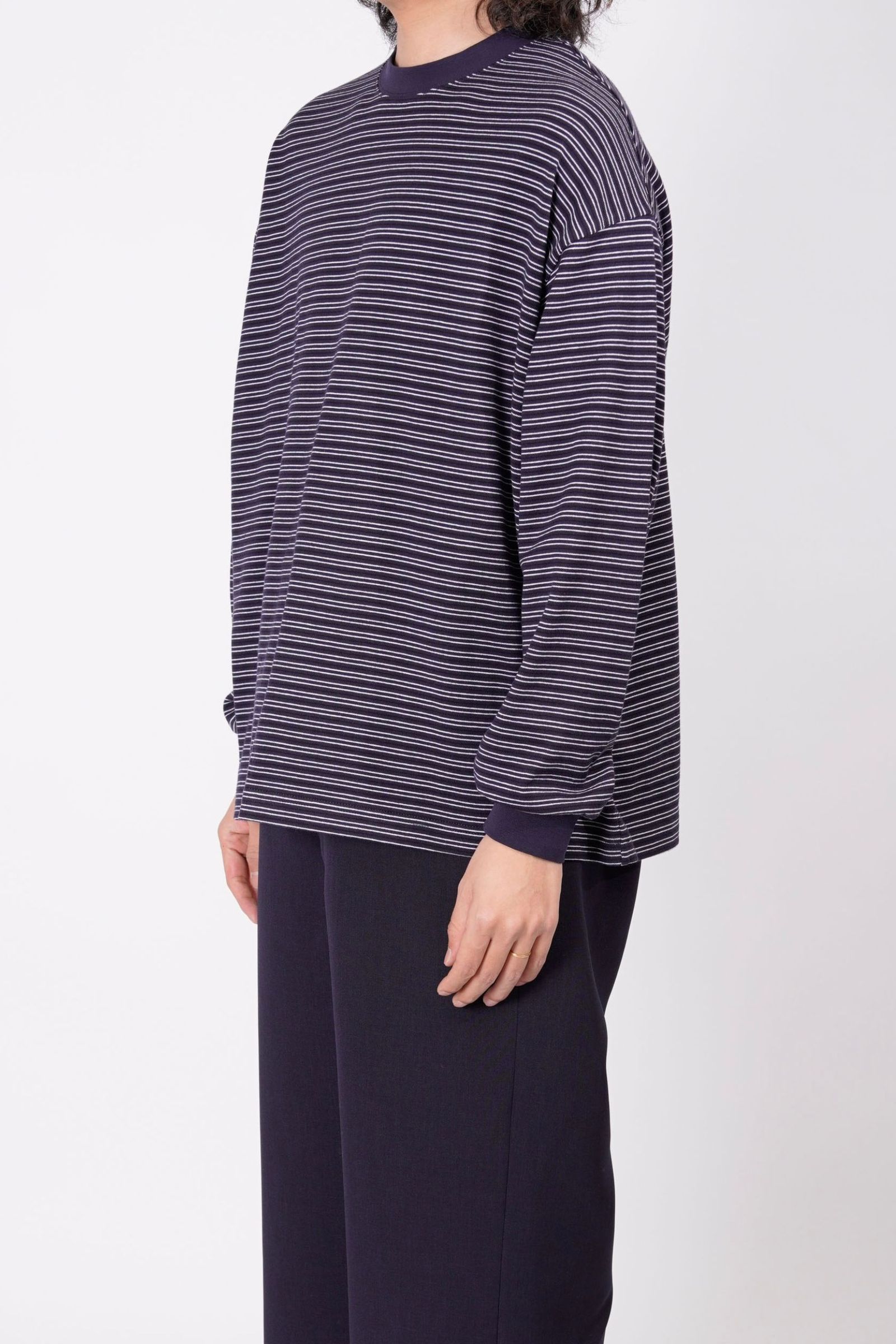 BORDER WIDE L/S T-SHIRT | NAVY | カットソー