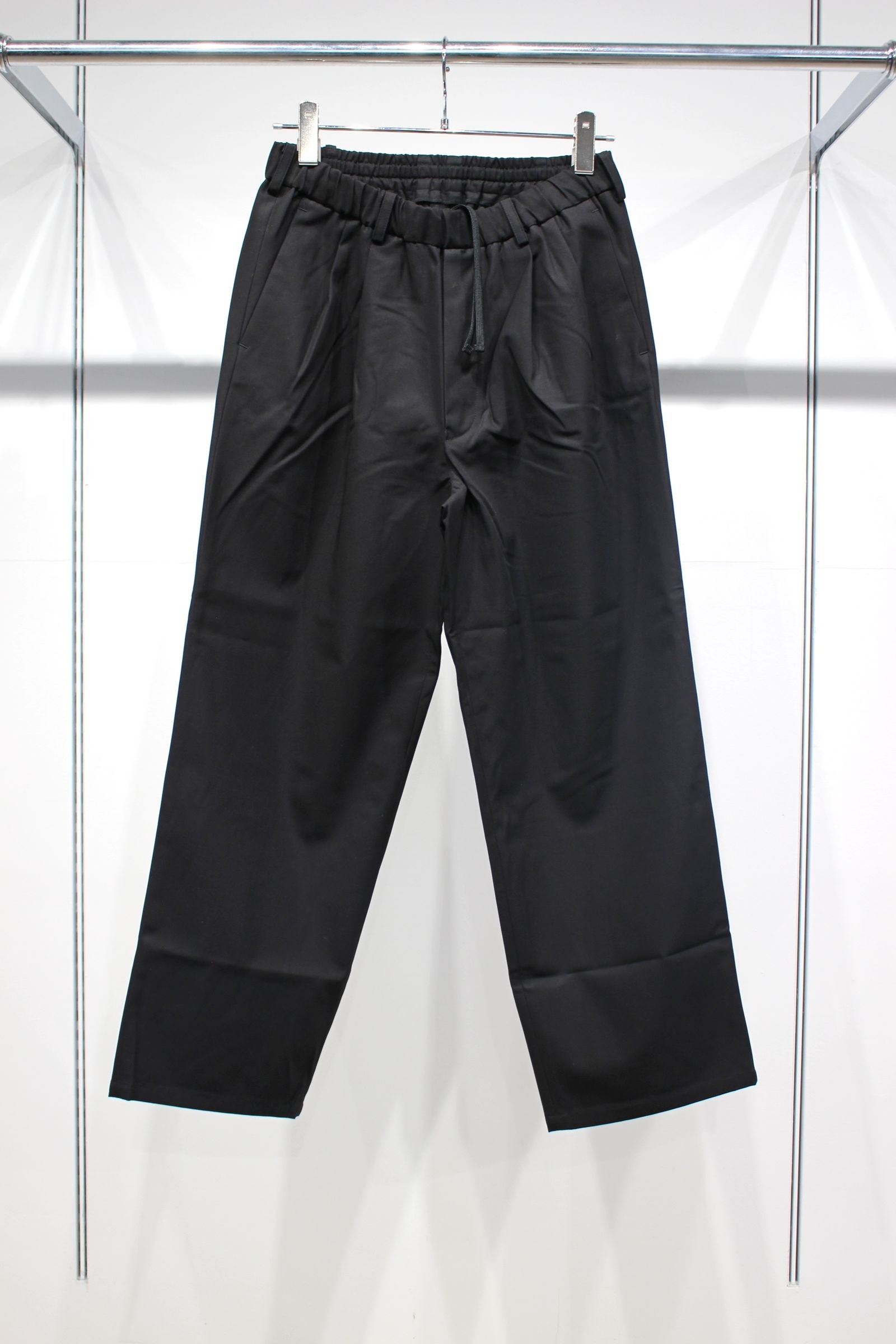 ORGANIC COTTON HIGH  TWIST STANDARD WIDE  PANTS | BLACK | ワイドパンツ
