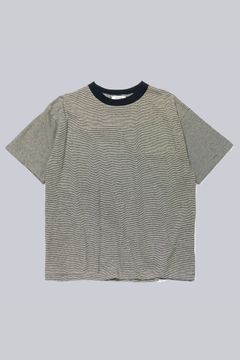 [ラスト1点] COTTON HEMP BORDER S/S TEE | BLACK | カットソー