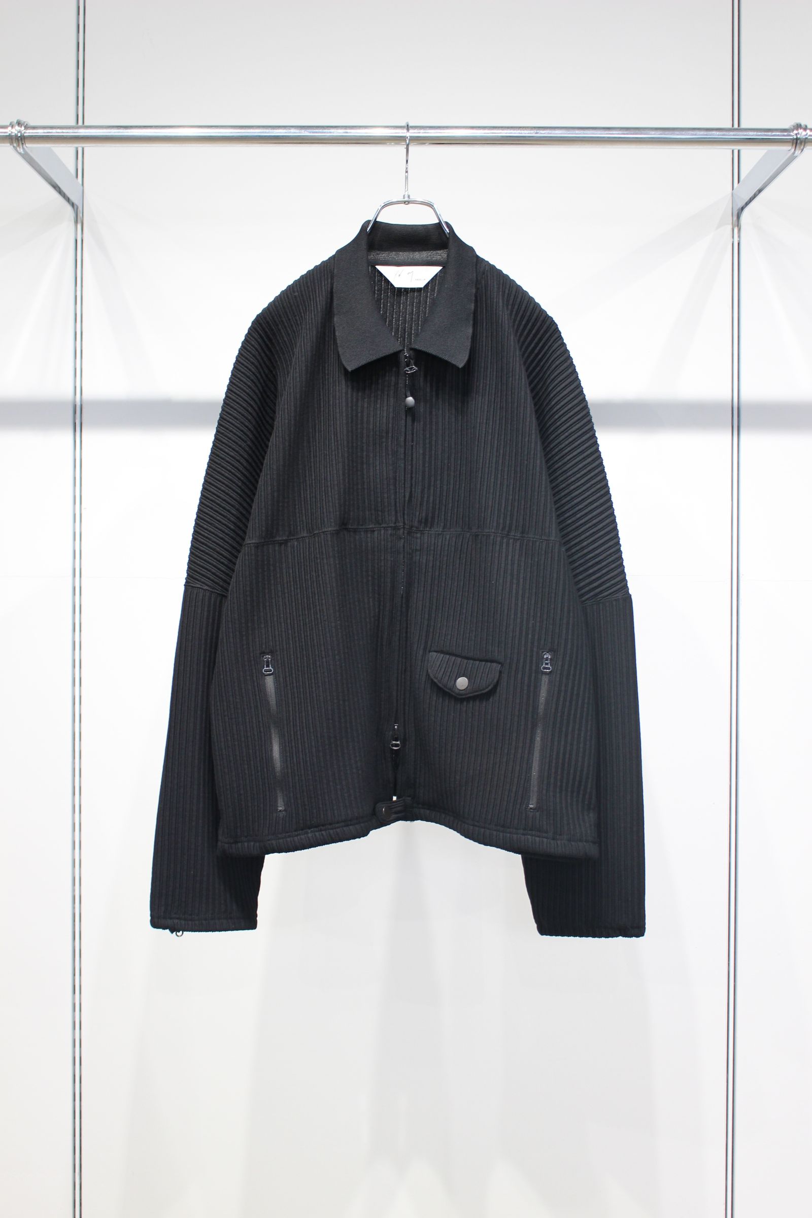 WRINKLED STRIPE SHORT SHIRT JACKET | BLACK | シャツジャケット