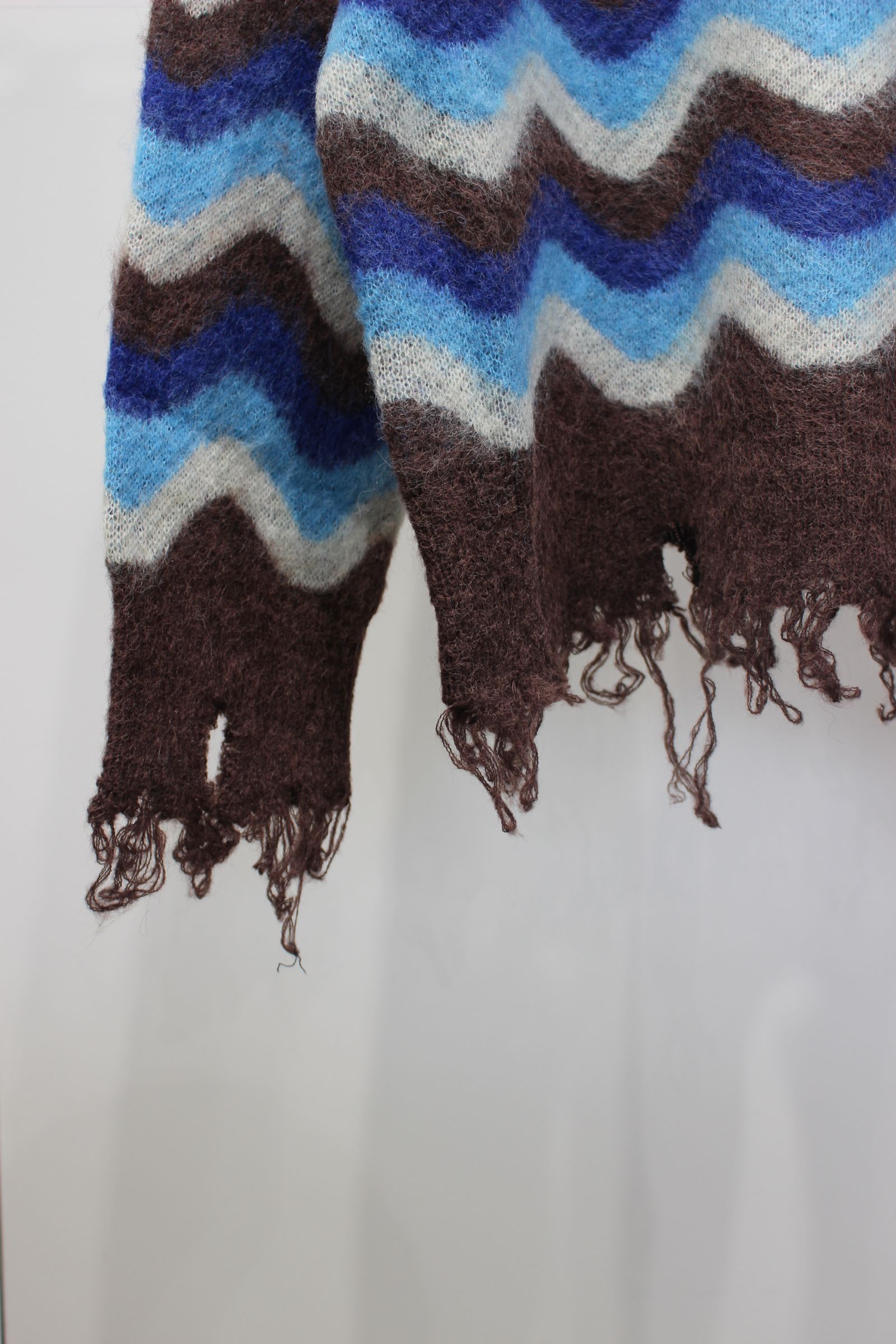Wave Mohair Knit | BLUE - BROWN | ダメージニット
