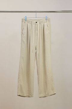 S/L TUCK EASY SLACKS | D.WHITE | スラックス