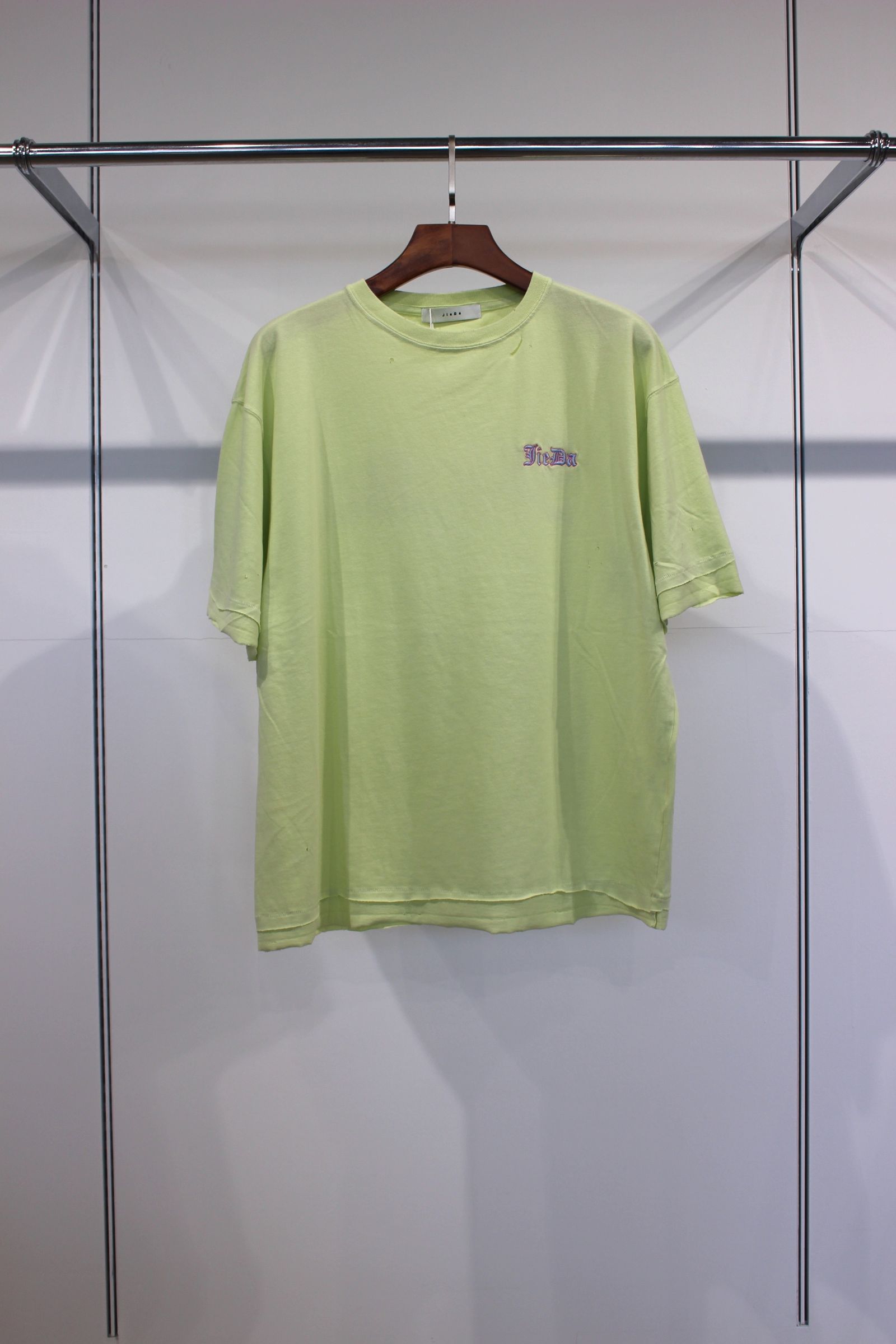 DAMAGE GOTHIC PIGMENT TEE/Tシャツ/イエロー