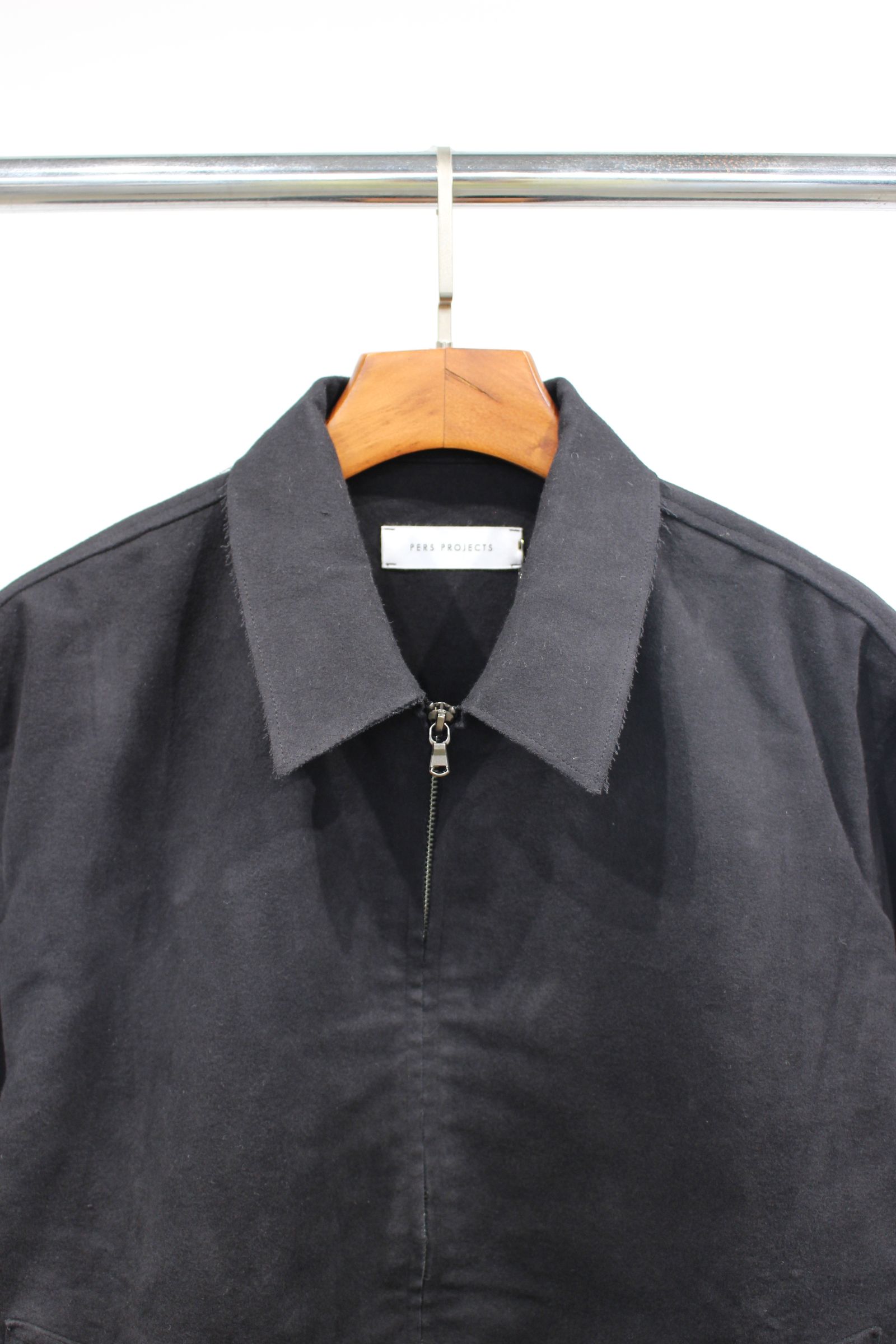 [ラスト1点] JENS SHORT BLOUSON | BLACK | コットンスウェードジャケット