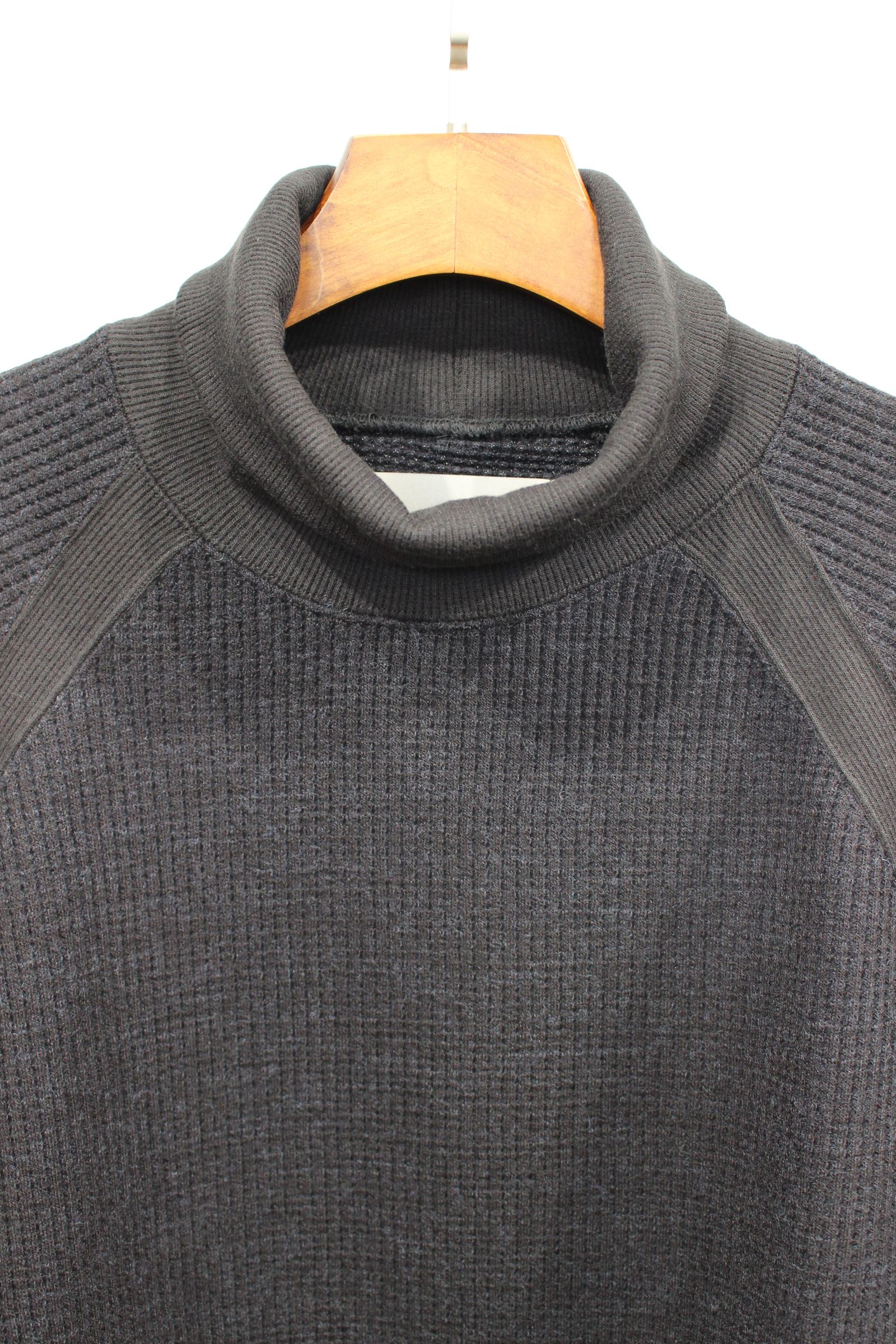 WAFFLE KNIT TURTLENECK P/O/D.NAVY
