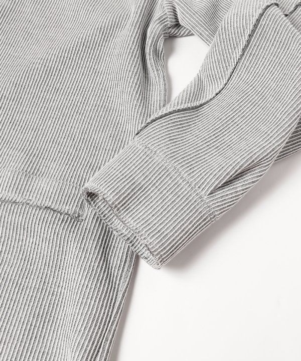 TUCK CORD WAFFLE CARDIGAN/WHITE/BLACK