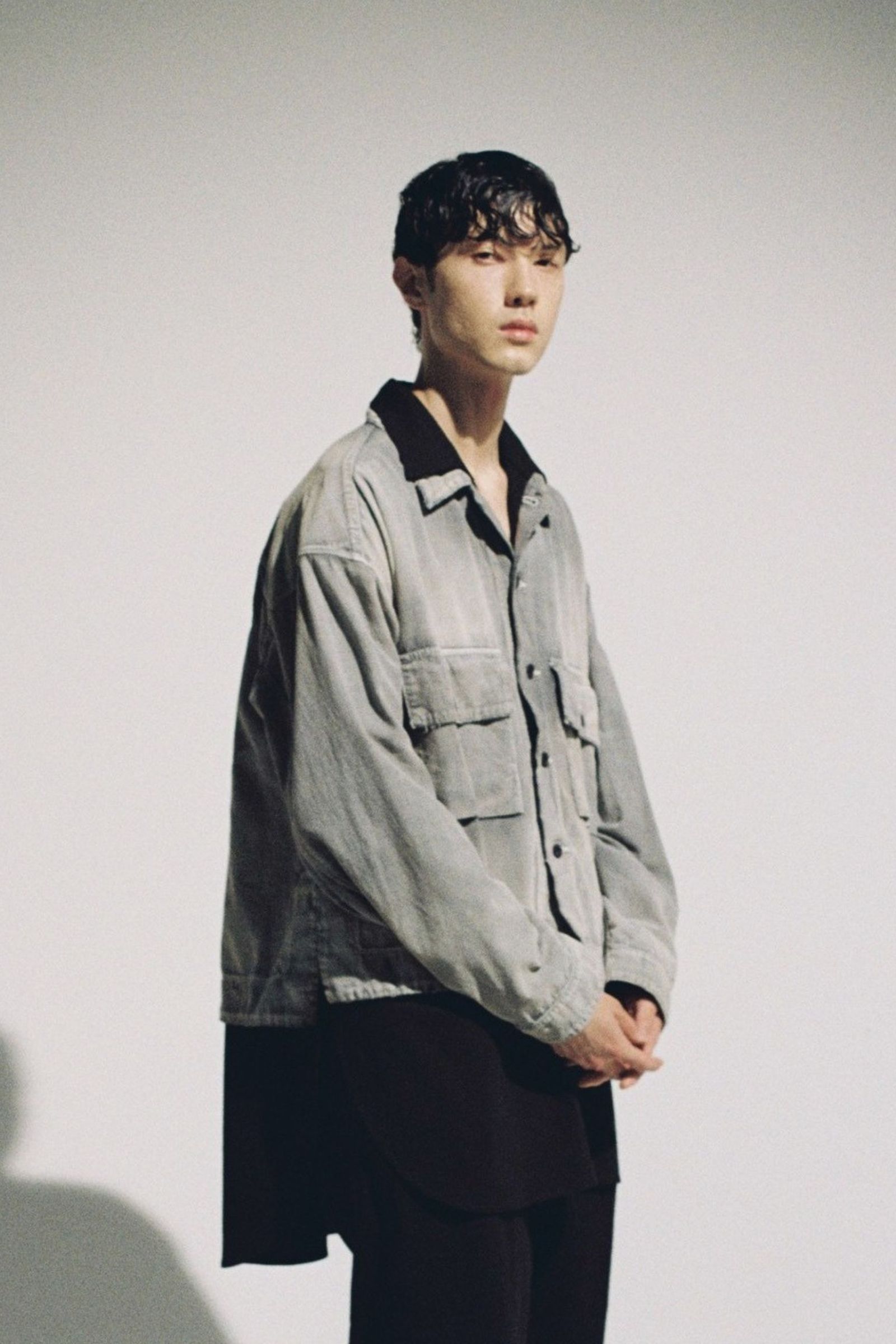 ANCELLM - CHAMBRAY SHIRTS JACKET/BLACK | NapsNote