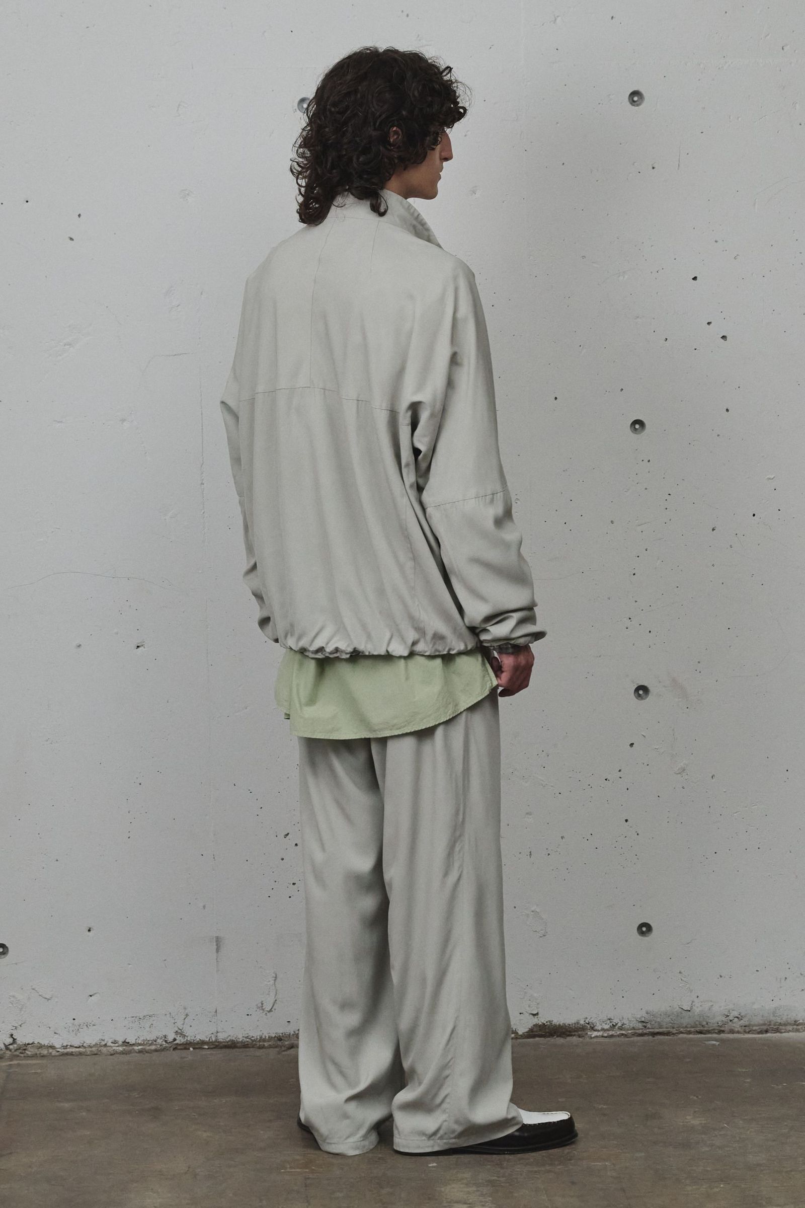[ラスト1点] VISCOSE BELT-LESS TROUSERS | MINT | スラックス