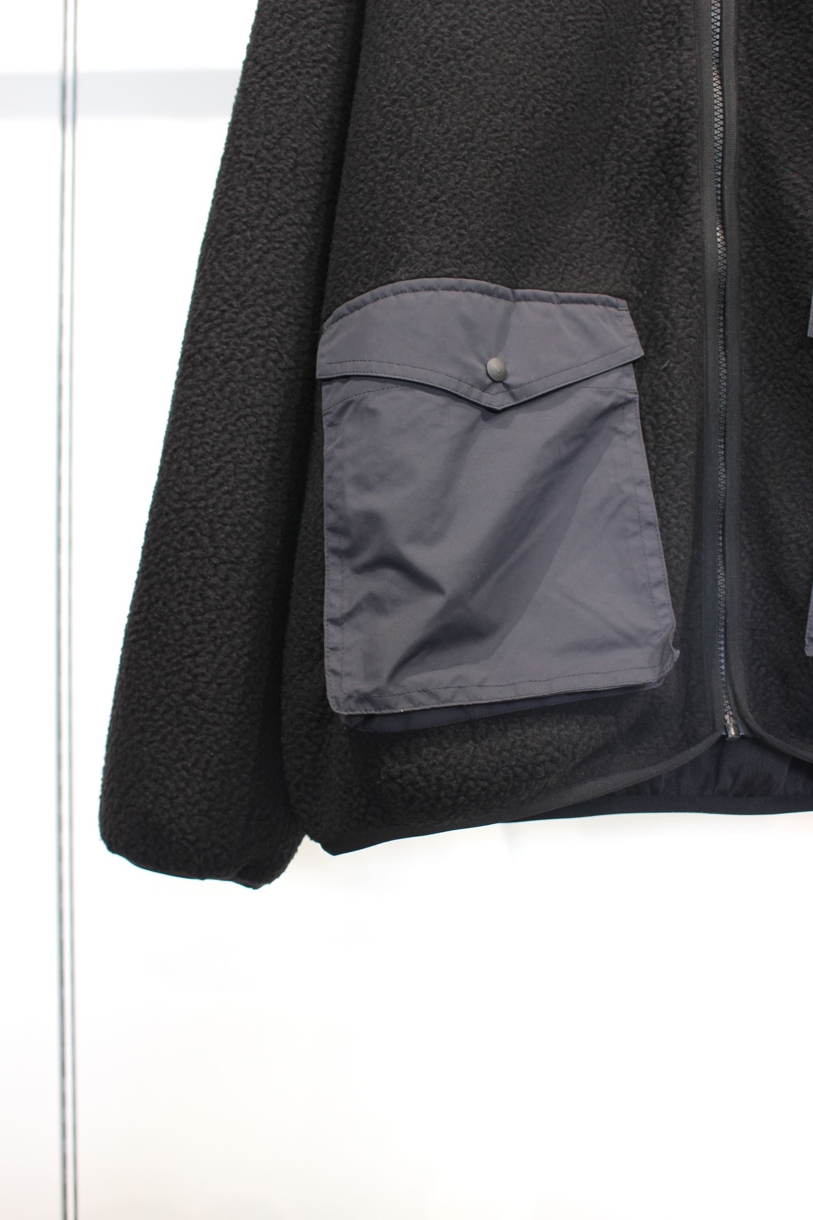 [ラスト1点] FLEECE HOODED JACKET | BLACK | フリースジャケット