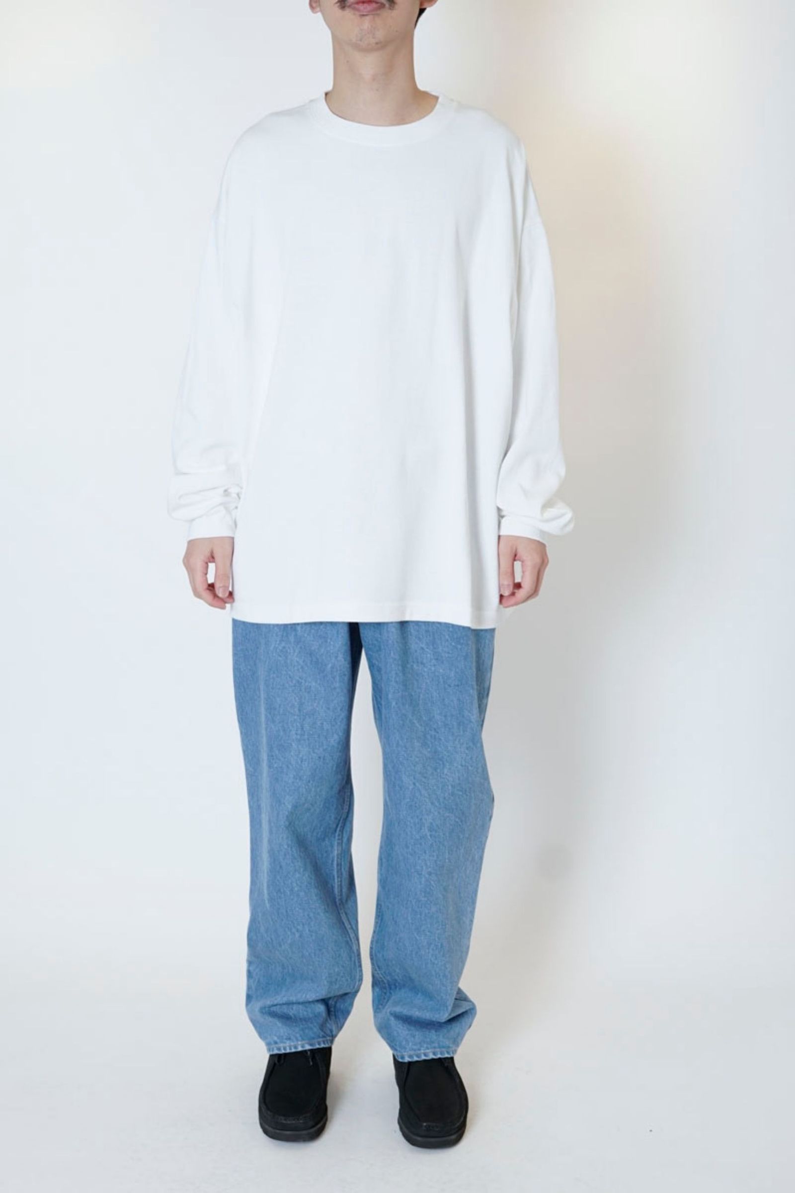 WIDE L/S TEE/WHITE