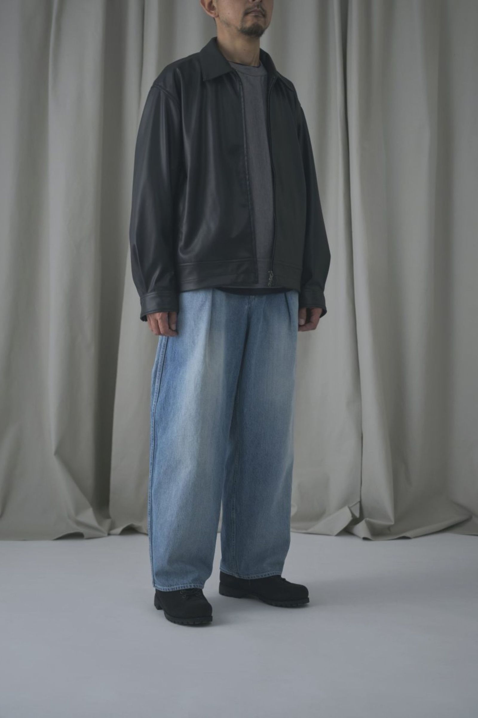 JENS SHORT BLOUSON "vegan leather" | BLACK | ブルゾン