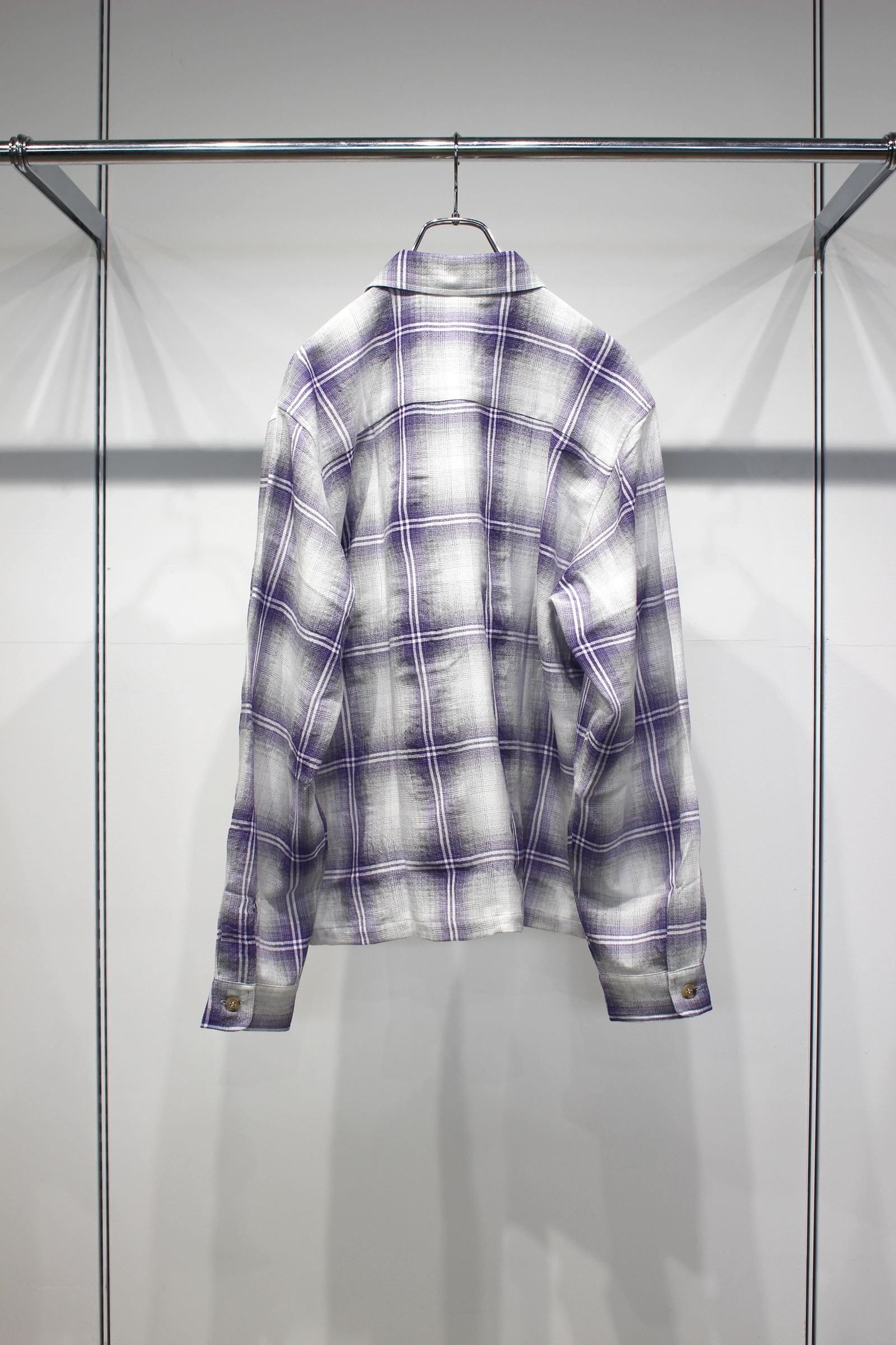 OMBRE CHECK ZIP SHIRT | PURPLE | ジップシャツ
